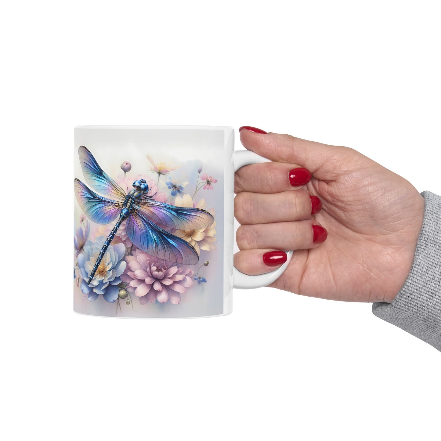 🧚‍♀️ Sueños de Libélula Pastel – Elegante envoltorio floral para taza de café ☕