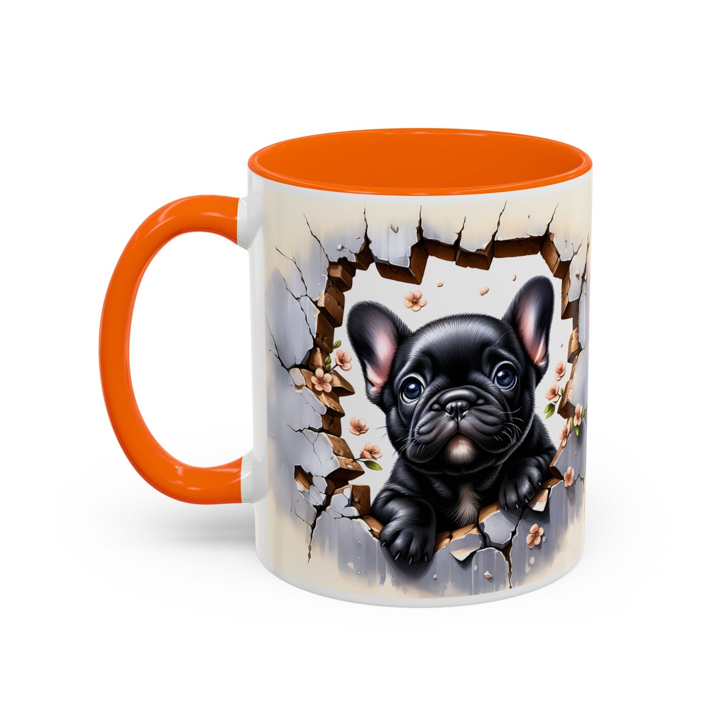🐾☕ Black French Bulldog Puppy Accent Mug – Cute Breakthrough Pup Design ✨