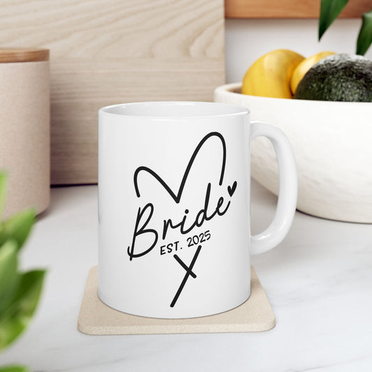 Taza de café para novias (EST. 2025): regalo de boda personalizado para la futura esposa