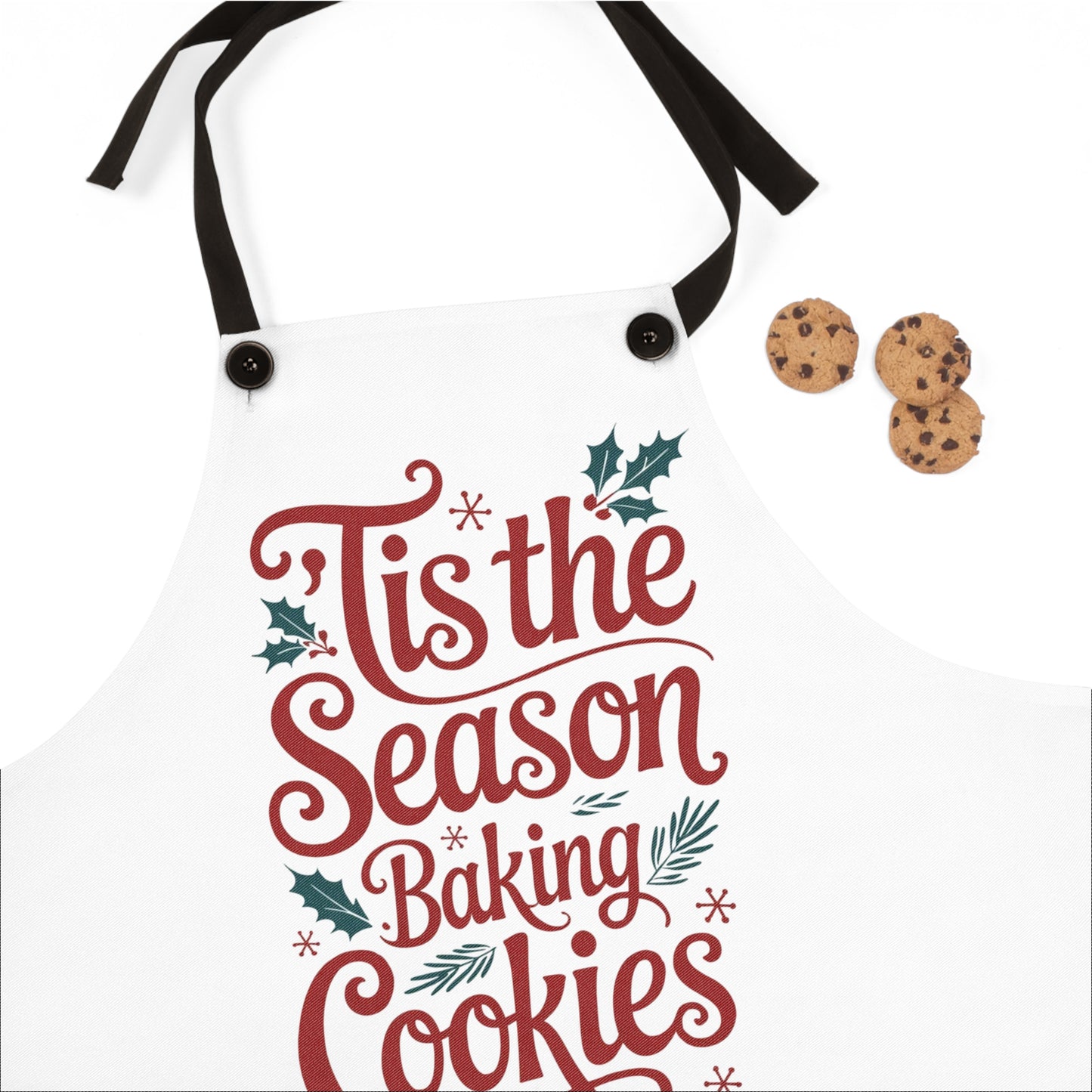 🎄🍪 “’Tis the Season for Baking Cookies” Christmas Apron – Sweet Holiday Kitchen Cheer