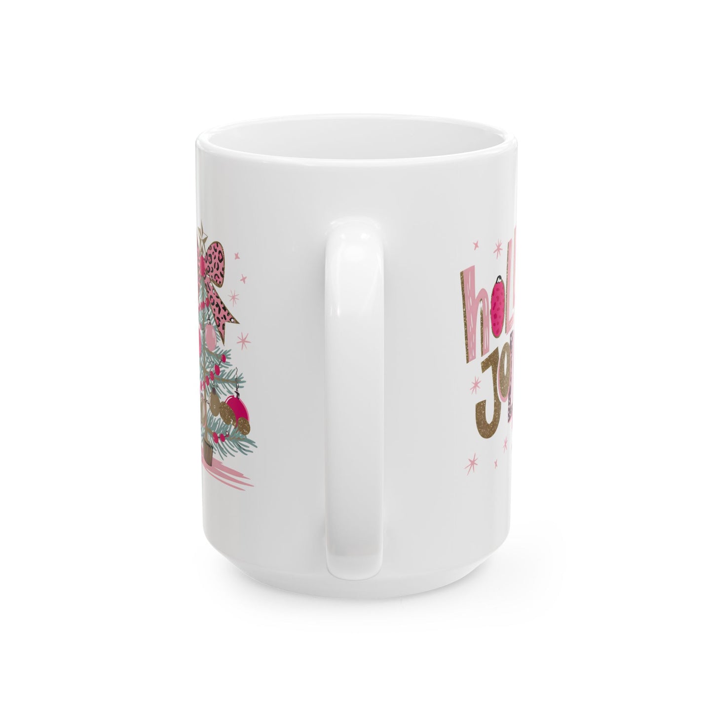 🎀🌟 Holly Jolly Christmas Mug – Glam Tree, Leopard Bow, and Holiday Sass 🎄💖