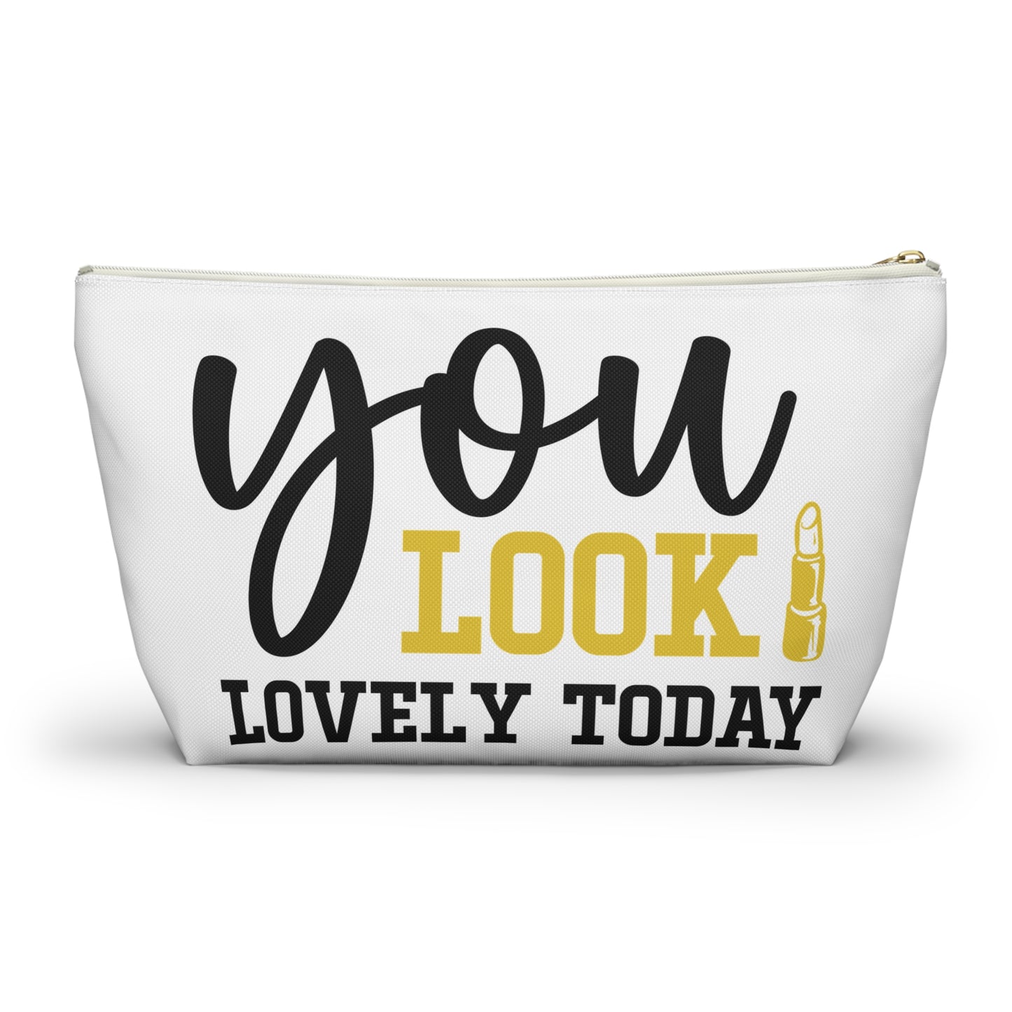 Accessory Pouch – "You Look Lovely Today" Yellow Makeup Bag