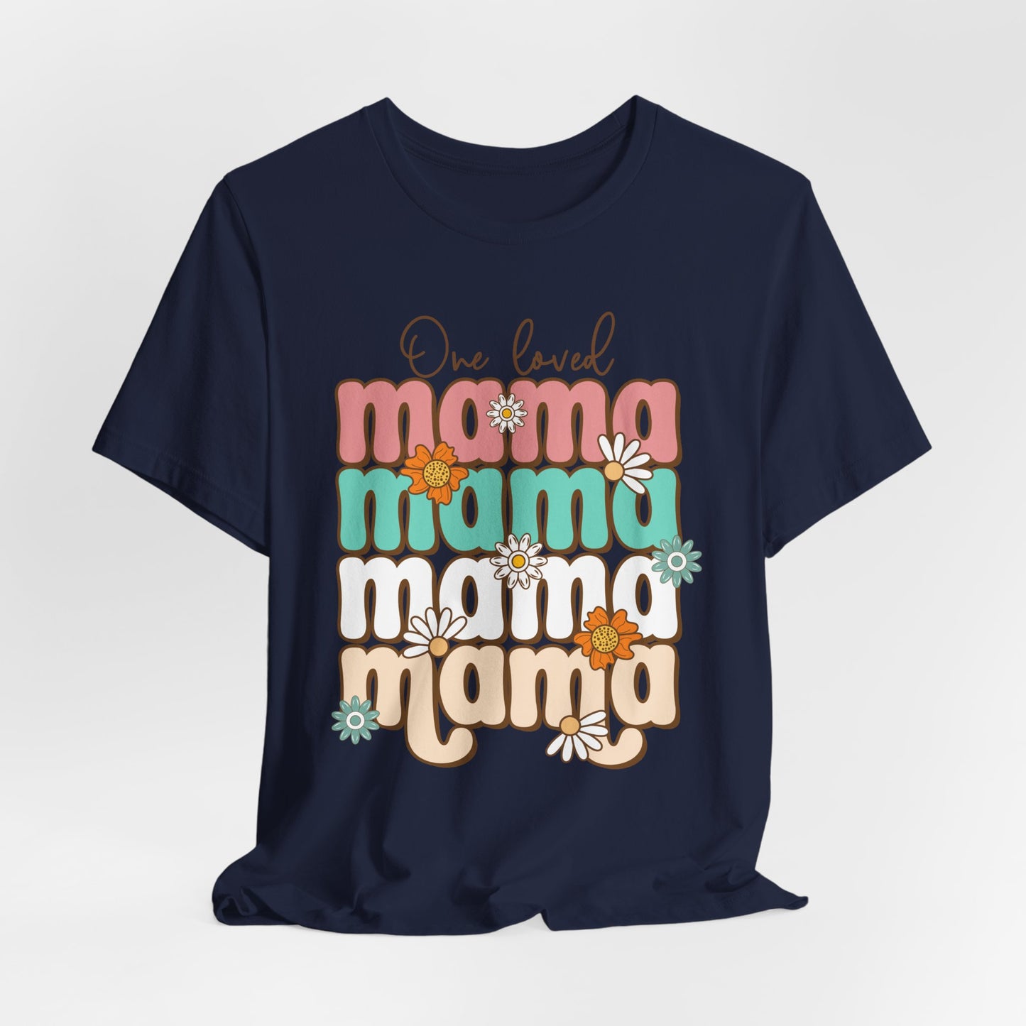 👕 Mama, Mama, Mama, Mama Boho-Style T-Shirt – Joyful Chaos of Motherhood 🌿