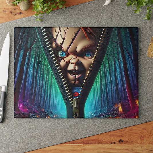 🔪 Zipper-Faced Doll Cutting Board – Creepy Charm for Your Haunted Kitchen Vibes
