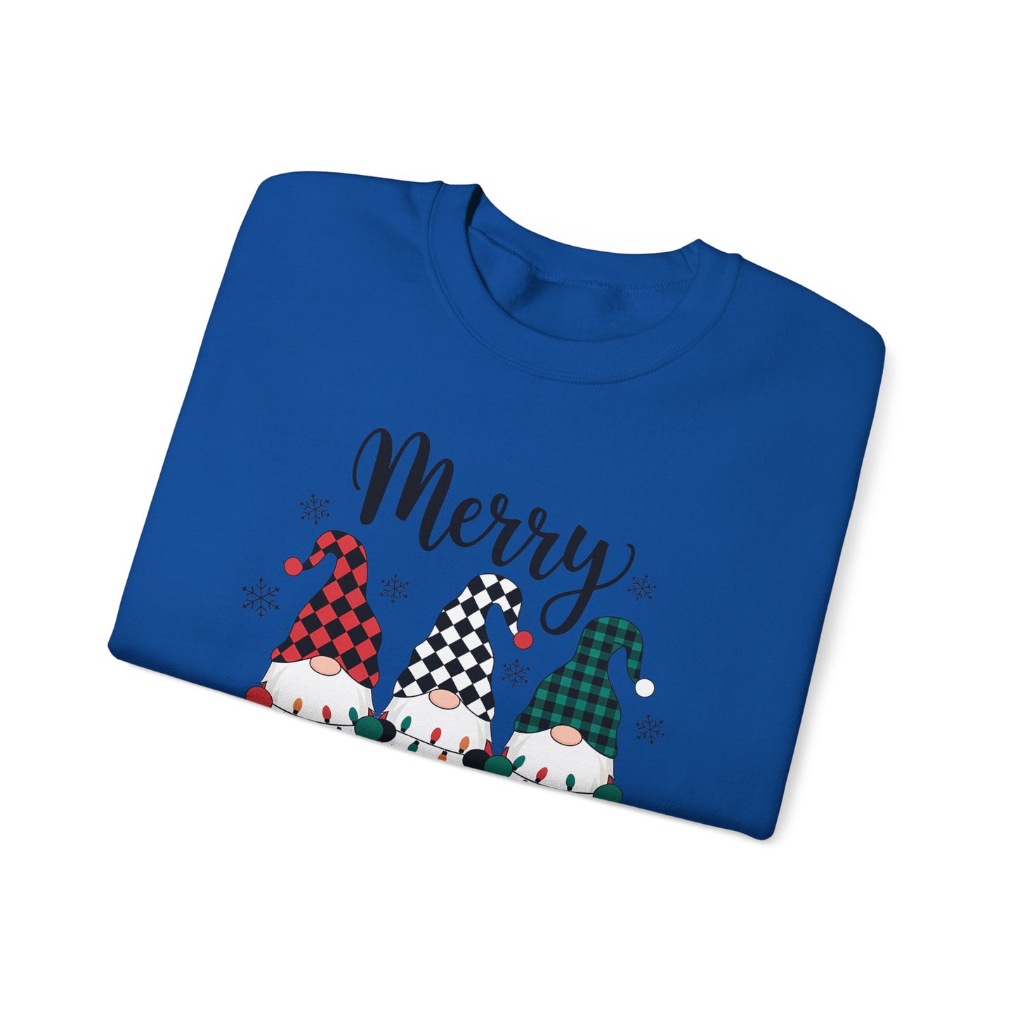 🎅✨ Merry Gnome Lights Sweatshirt – Whimsical Scandinavian Holiday Charm