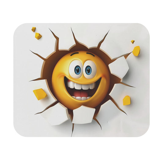 🖱️😄🧱 3D Smash Emoji Mouse Pad – Big Happy Face Bursting Through the Wall
