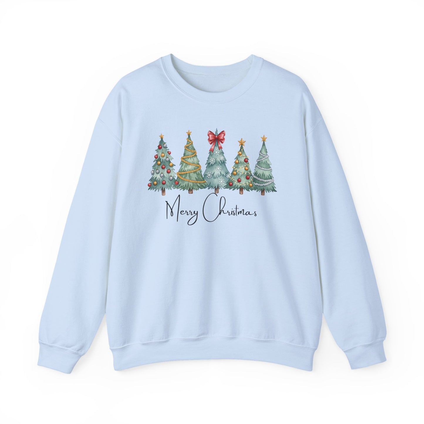 🎄✨ Merry Christmas Trees Sweatshirt – Bold Patterns & Festive Cheer