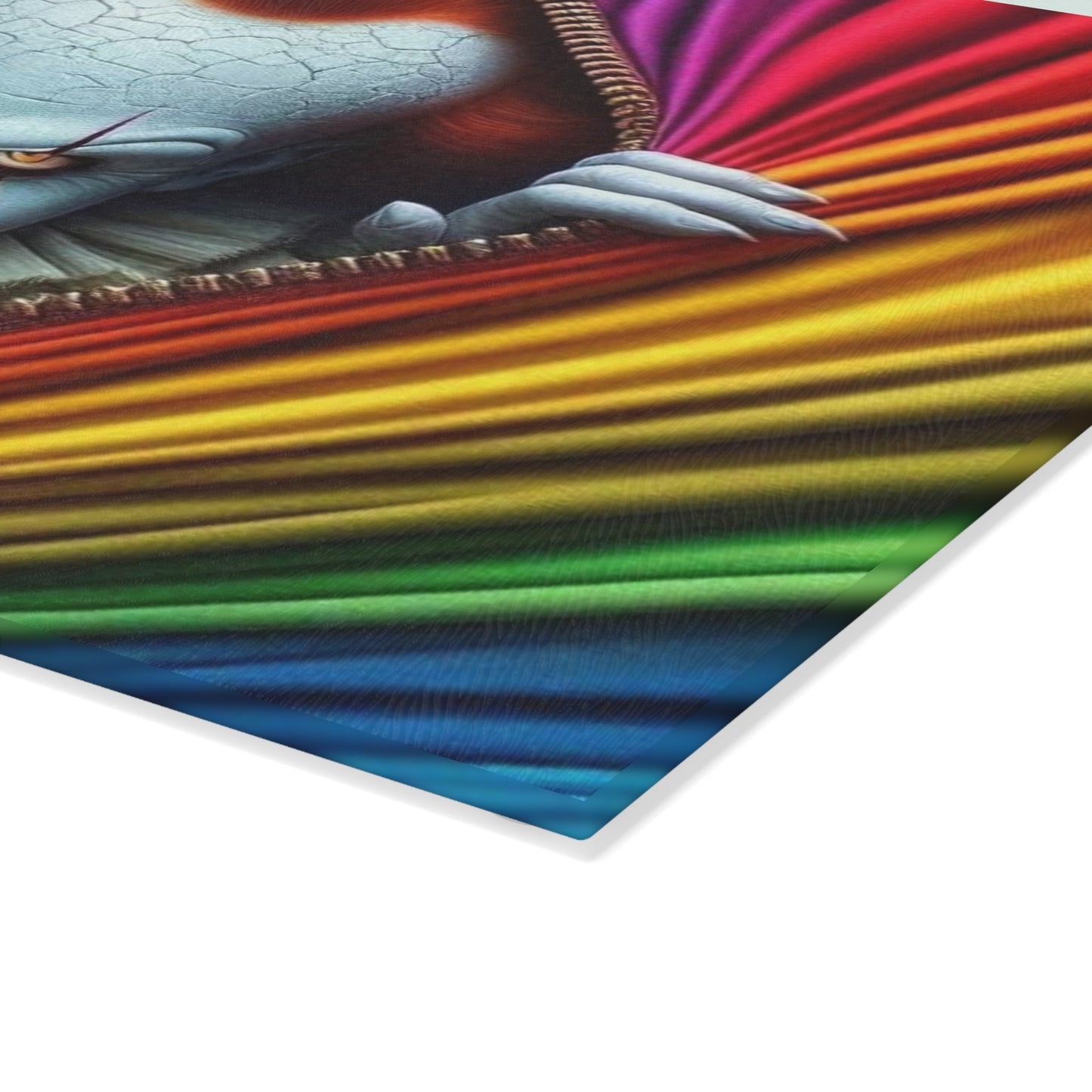 🎪 Rainbow Zipper Clown Cutting Board – A Bold Pop of Chaos for Your Kitchen