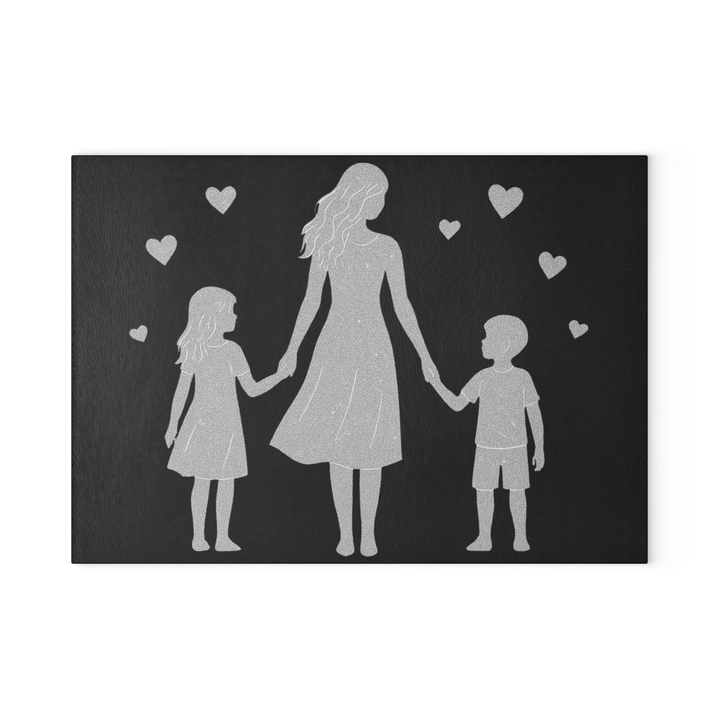 👩‍👧‍👦✨ Mother & Children Silhouette Cutting Board – A Timeless Family Keepsake 💖🌟