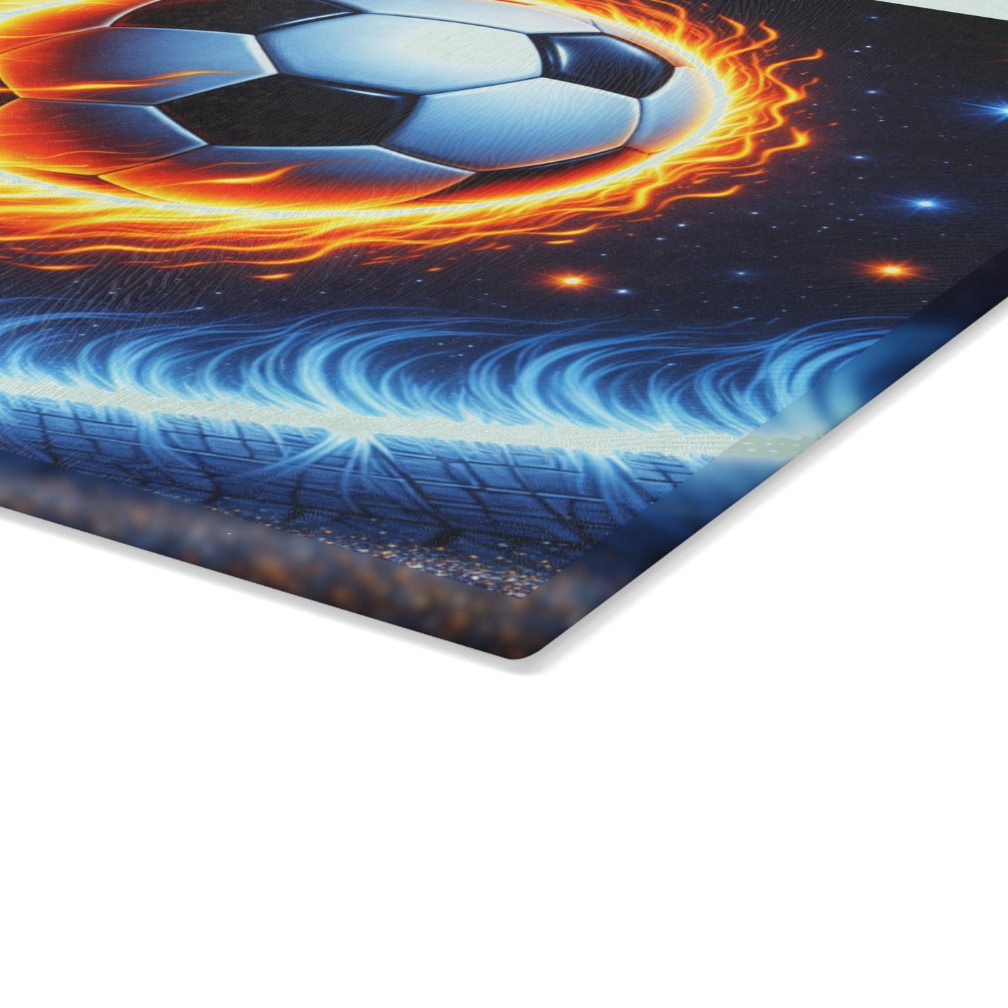 Fiery Soccer Ball Cutting Board – Game Day Heat for Your Kitchen