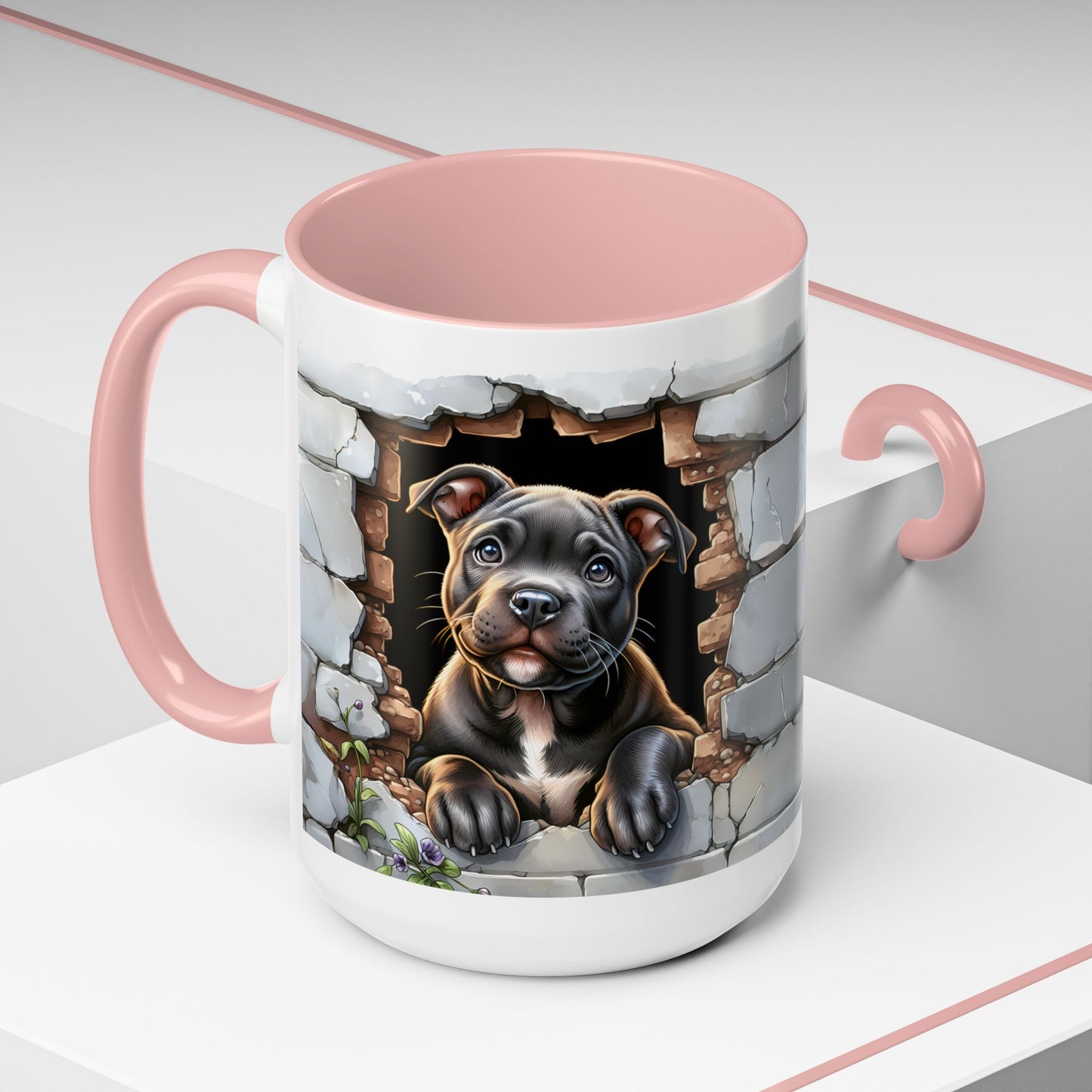 🐶☕ Pit Bull Puppy Accent Mug – Cute Breakthrough Pup Design ✨