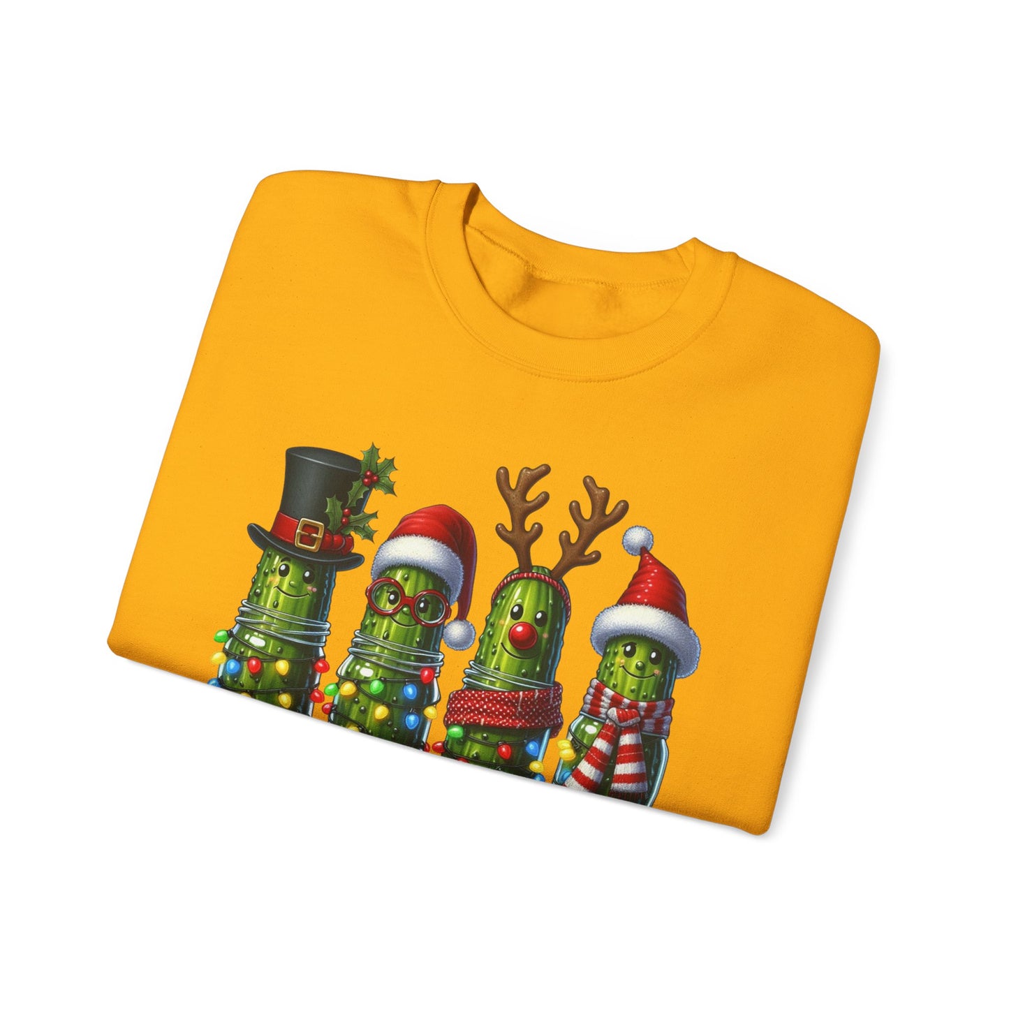 🥒✨ Merry Picklemas Crewneck – Festive Pickle Jars with Holiday Lights
