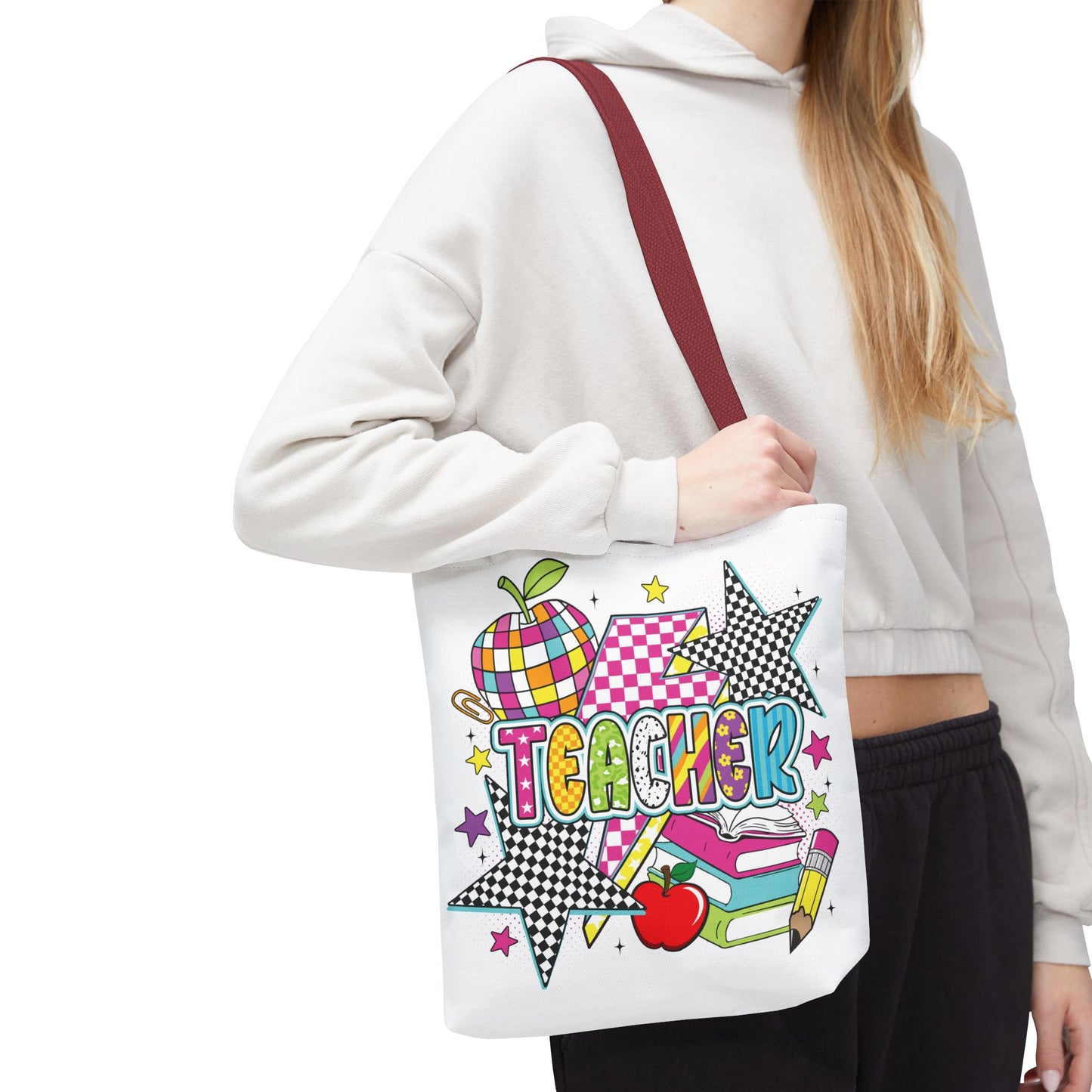 🌟 Bright Teacher Stars Tote – Bold Style for the Best in Class 🍎