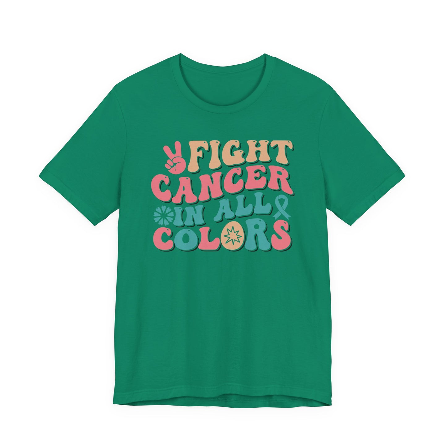 🌈✊ Fight Cancer in All Colors T-Shirt – Bold Retro Awareness Tee for Every Ribbon 🎗️