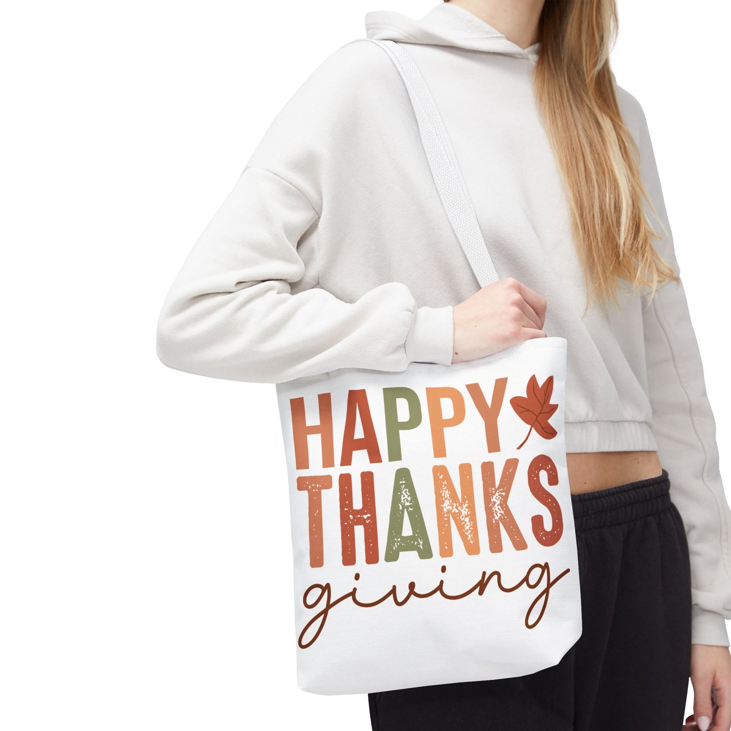 🍁 Rustic Happy Thanksgiving Tote Bag – Simple Charm for the Season 🍂🧡
