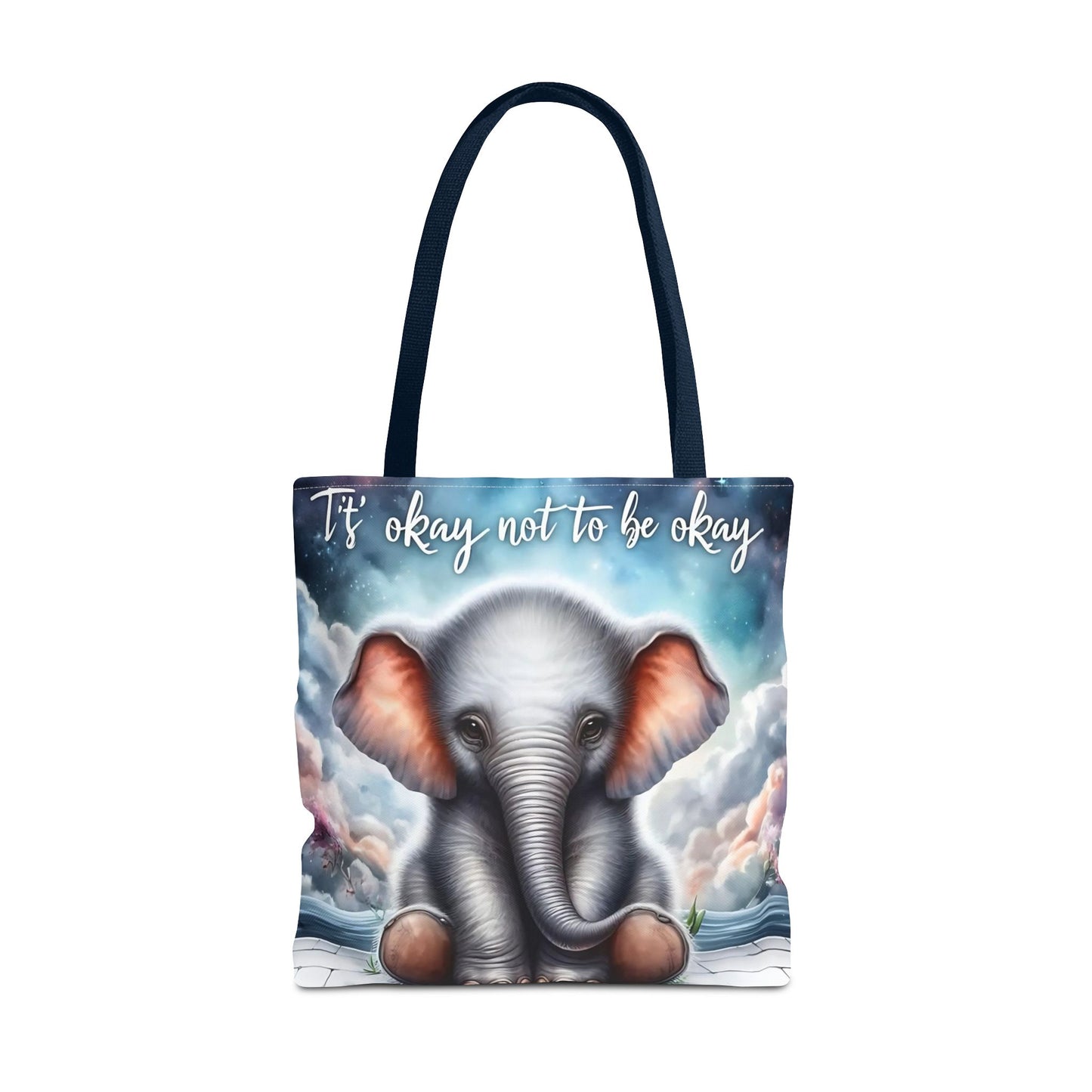 Bolsa de mano con elefante “Está bien no estar bien”: un suave recordatorio con un diseño delicado y caprichoso.