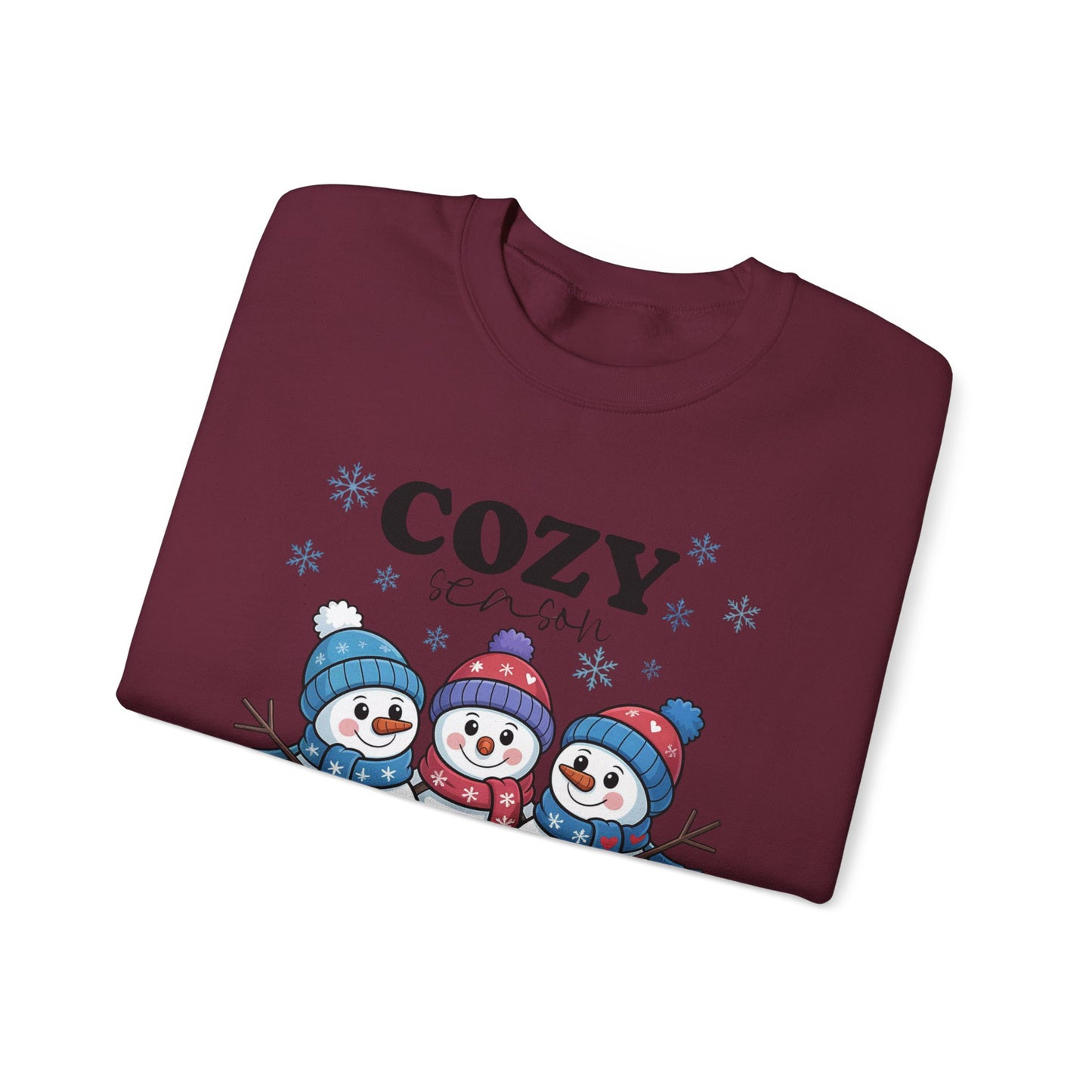 ☃️💙 Cozy Season Snowman Sweatshirt – Adorable Winter Crewneck for Women