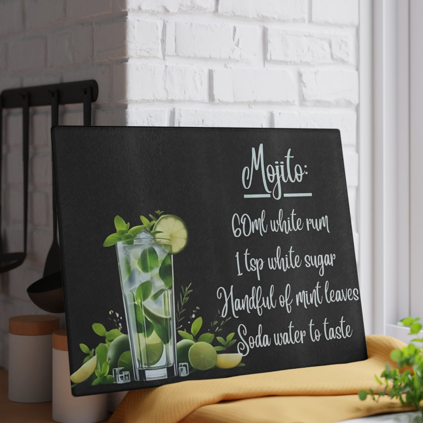 🌿 Mojito Recipe Cutting Board – A Fresh Twist for Your Kitchen or Bar Cart