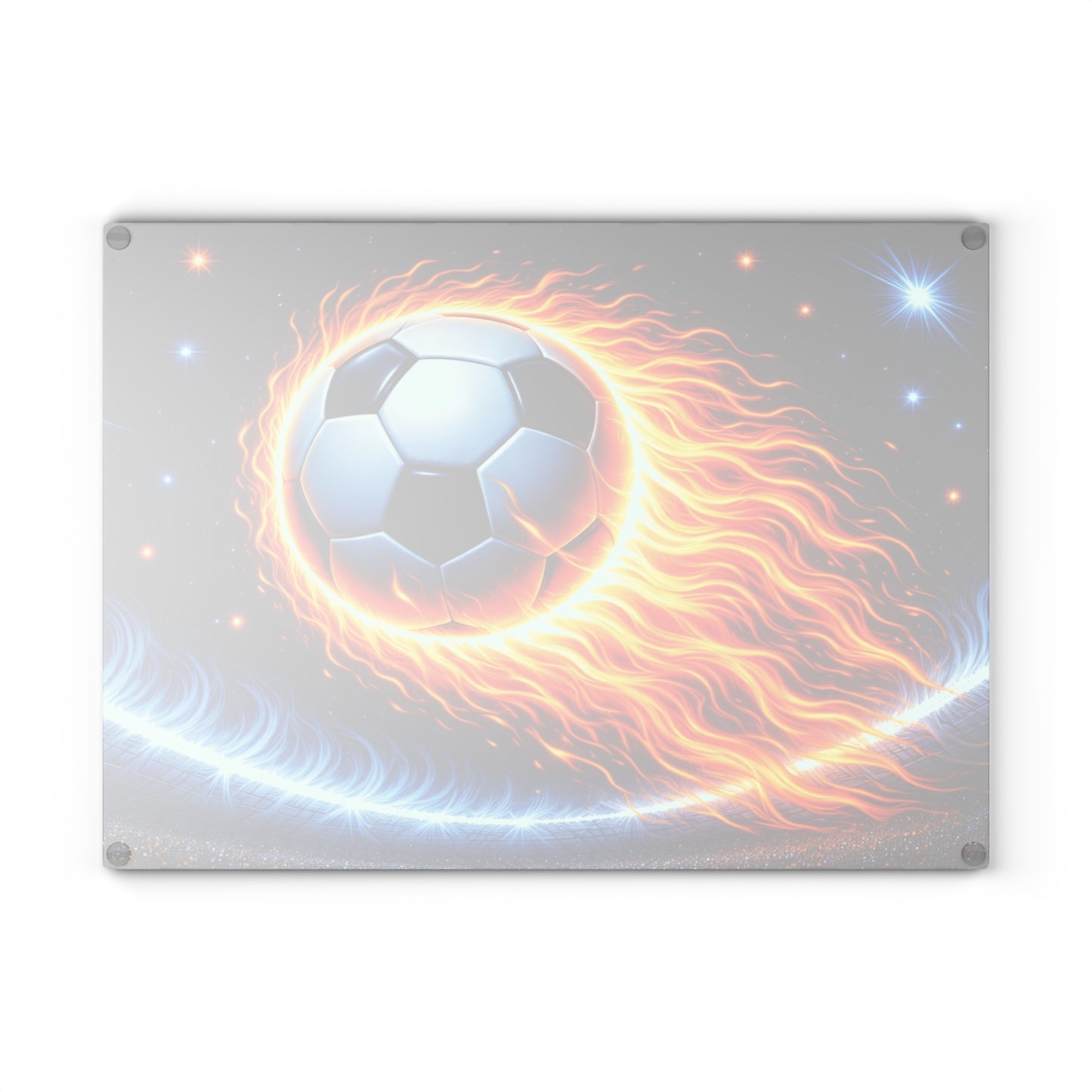 Fiery Soccer Ball Cutting Board – Game Day Heat for Your Kitchen
