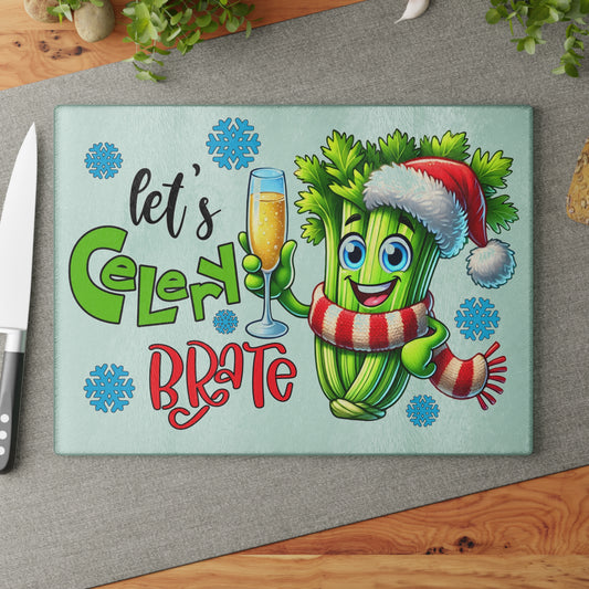 🥳🎄 Celery-brate Christmas Cutting Board – Festive Fun for Your Kitchen 🥂