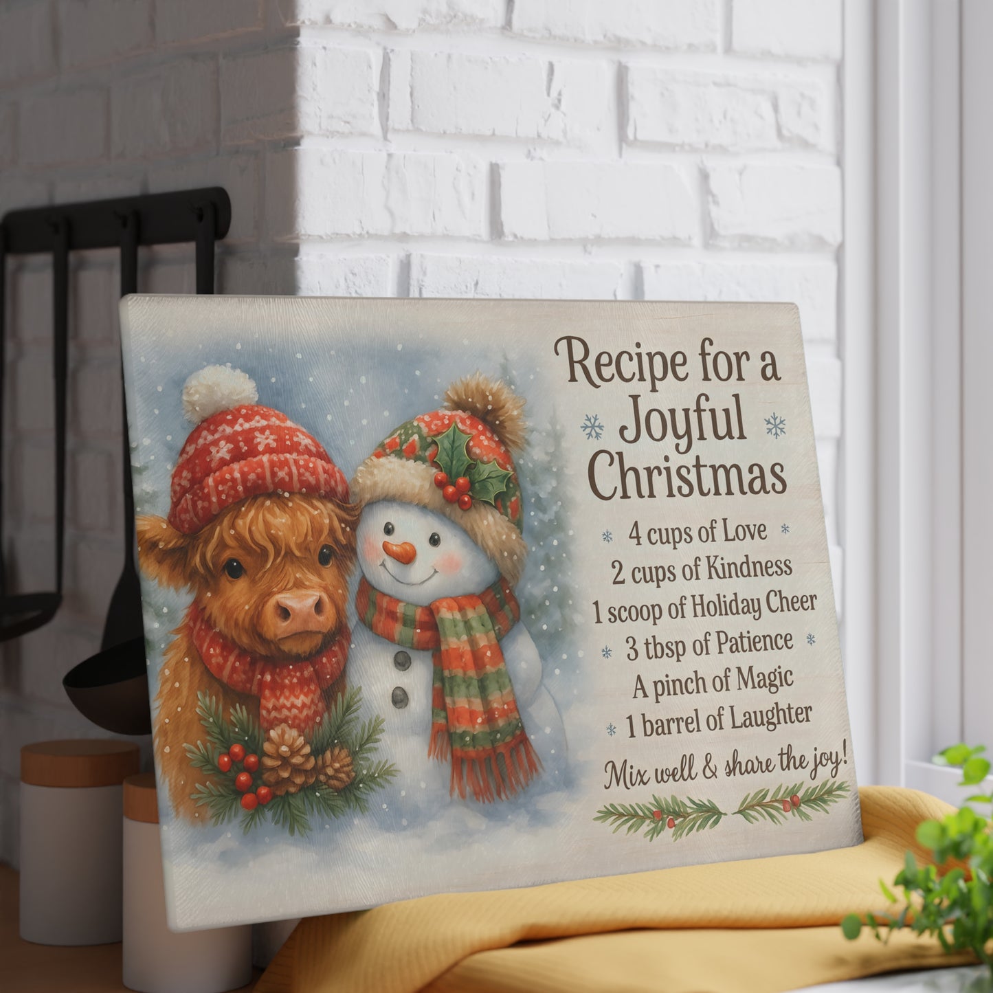 🎄✨ Recipe for a Joyful Christmas Cutting Board – Festive Holiday Charm for Your Kitchen ❄️☕