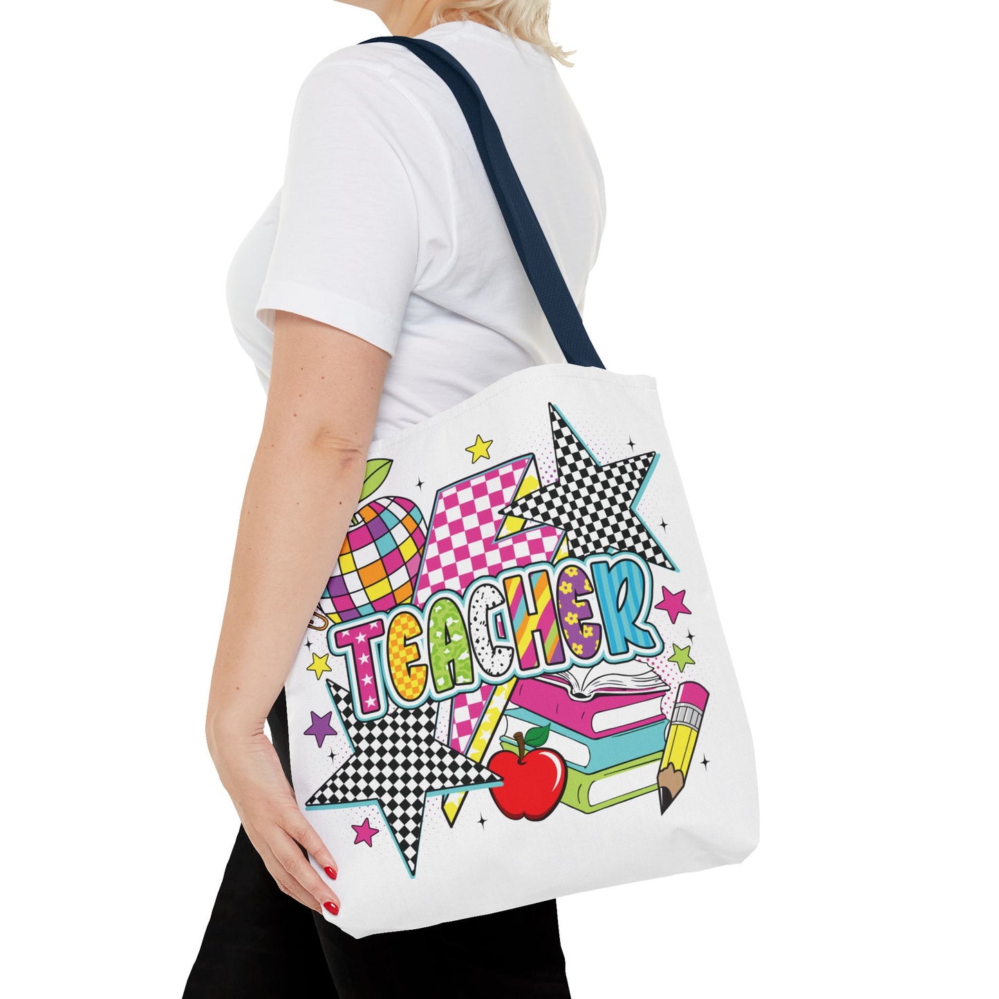 🌟 Bright Teacher Stars Tote – Bold Style for the Best in Class 🍎
