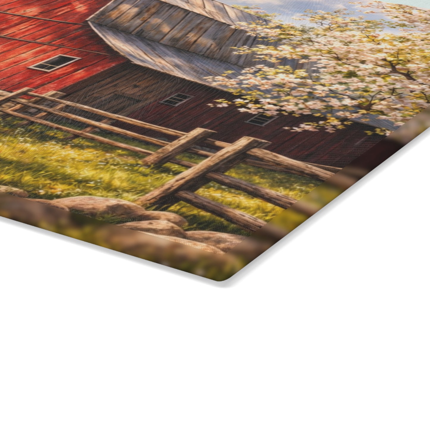 Red Spring Barn Blossom Glass Cutting Board