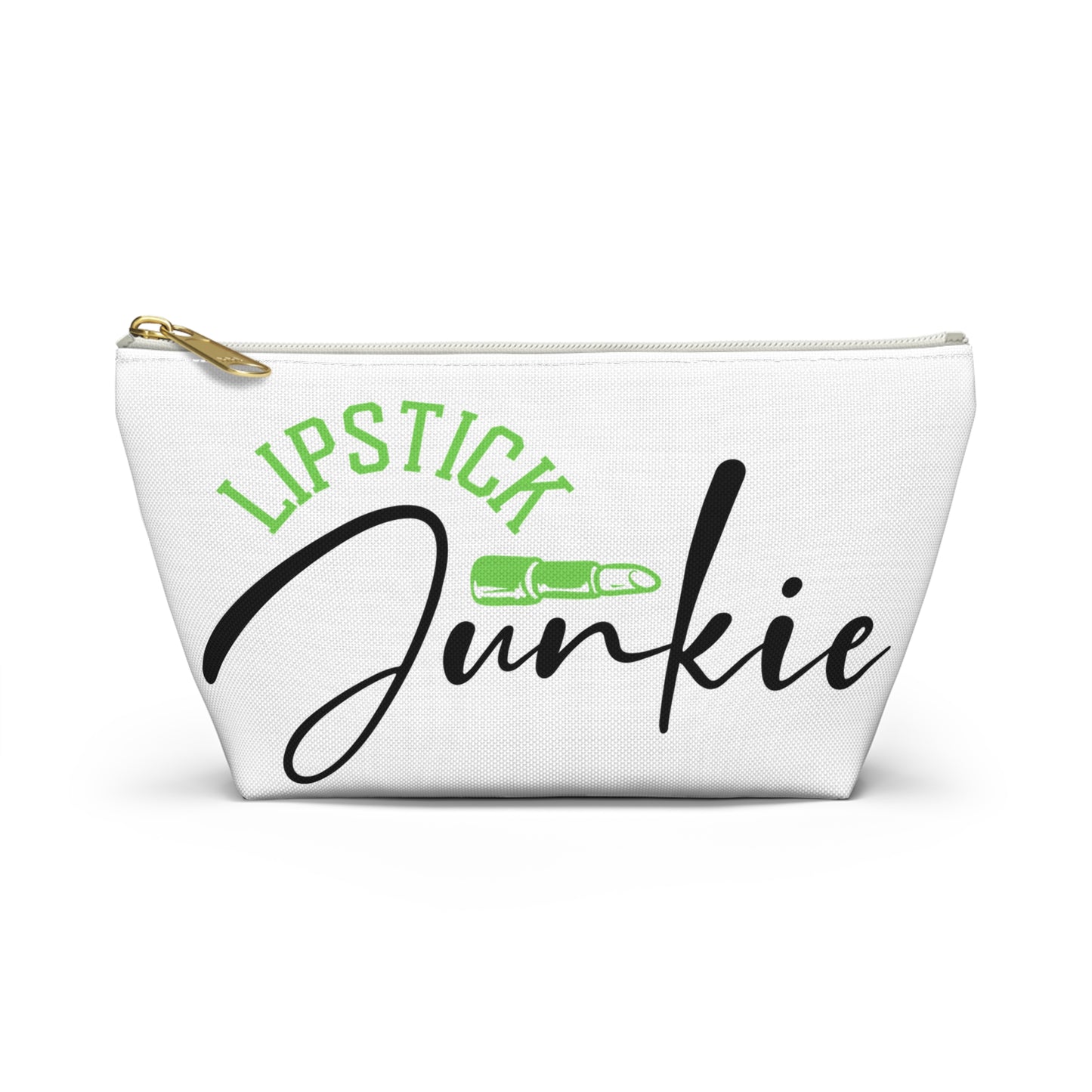 Accessory Pouch – "Lipstick Junkie" Green Makeup Bag