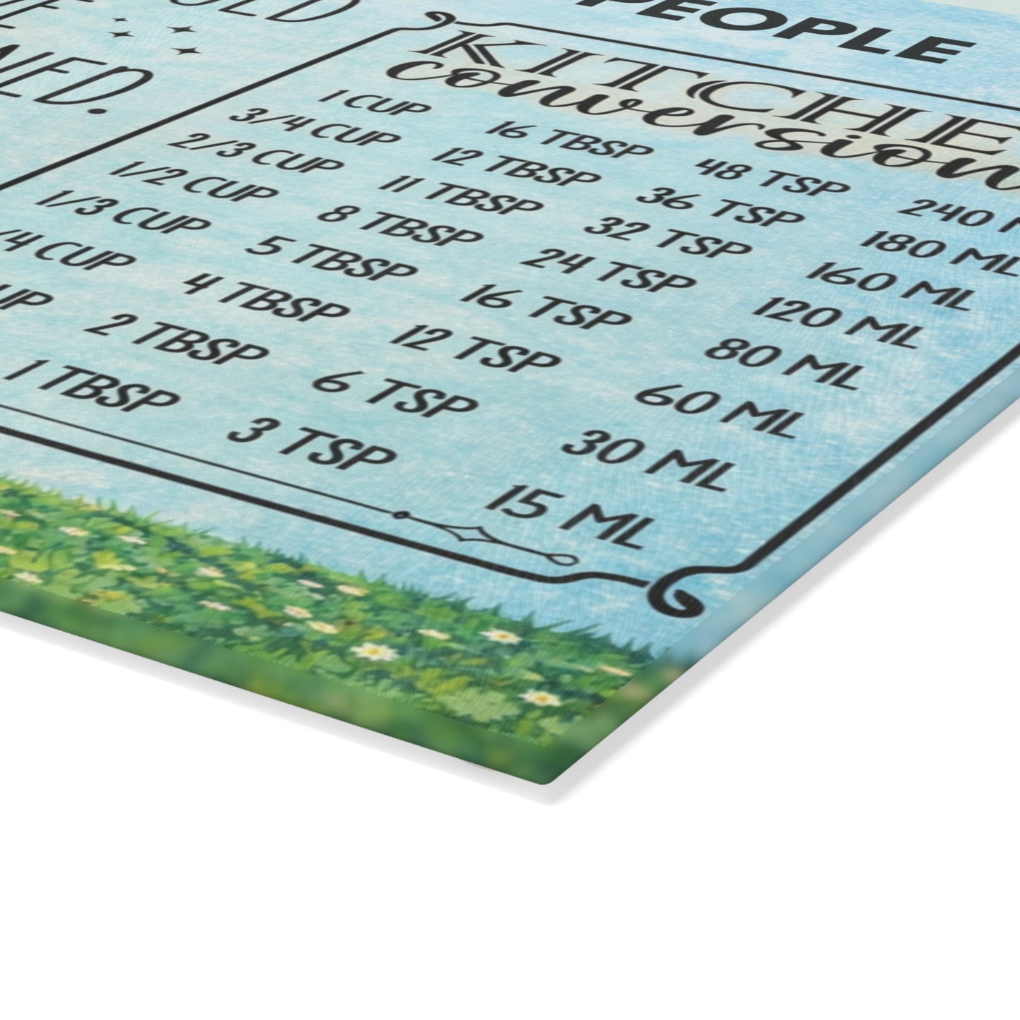 I’ve Cooked for People Glass Cutting Board – Funny Grandma Kitchen Art with Conversion Chart