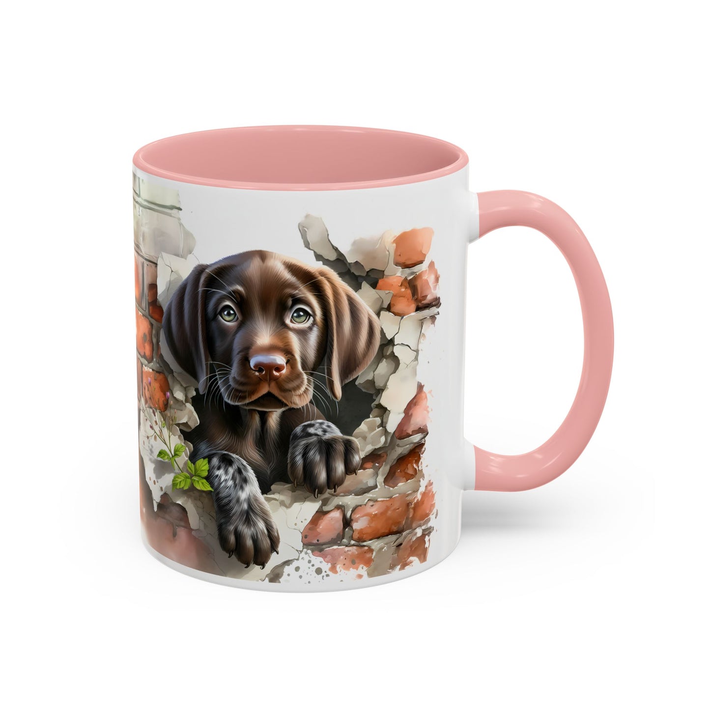 🐶🍫 Chocolate Lab Puppy Accent Mug – Sweet Brown Pup Coffee Cup ☕💛