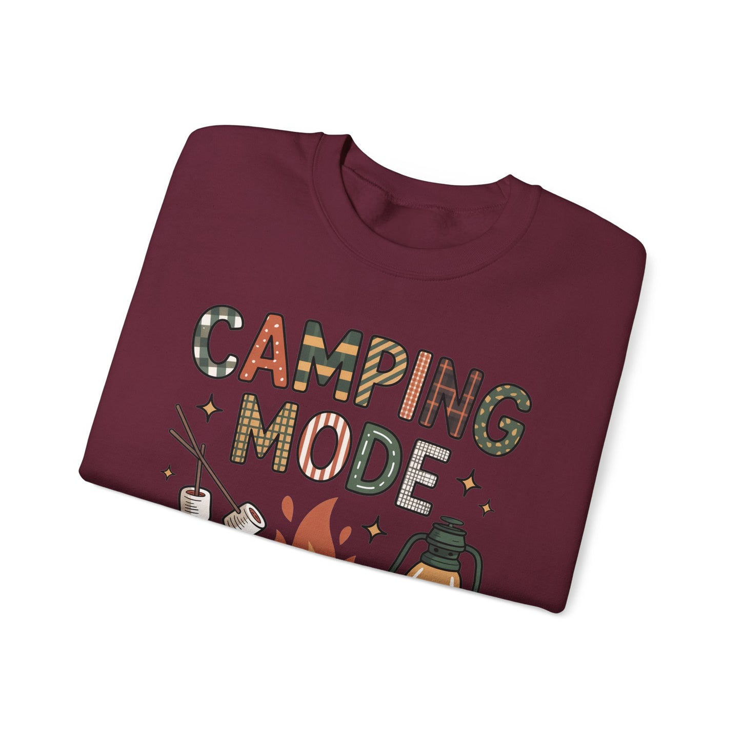 🍂🔥 Camping Mode Sweatshirt – S’mores, Campfires & Cozy Vibes 🏕️☕