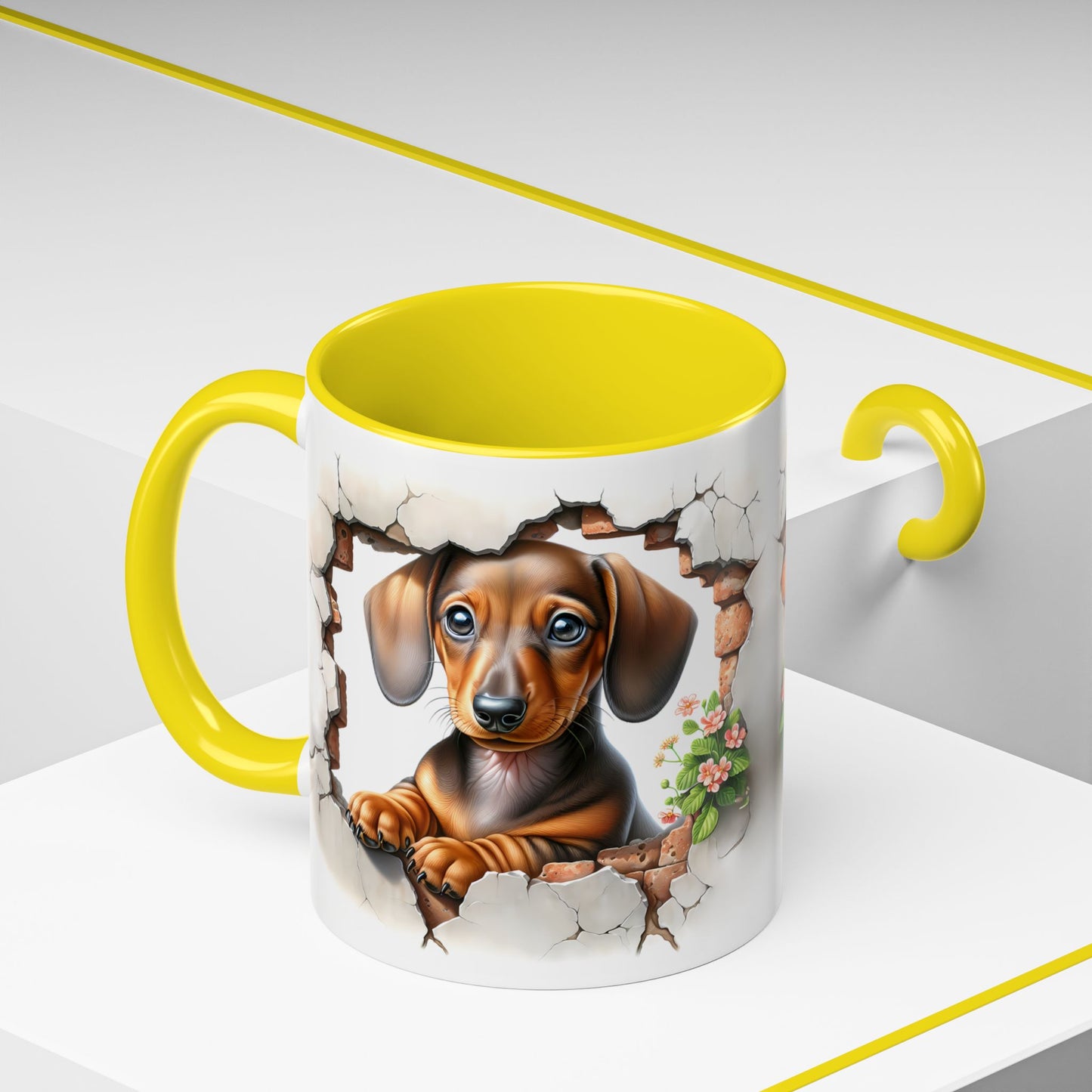 🐾🌭 Dachshund Puppy Accent Mug – Adorable Doxie Coffee Cup ☕❤️