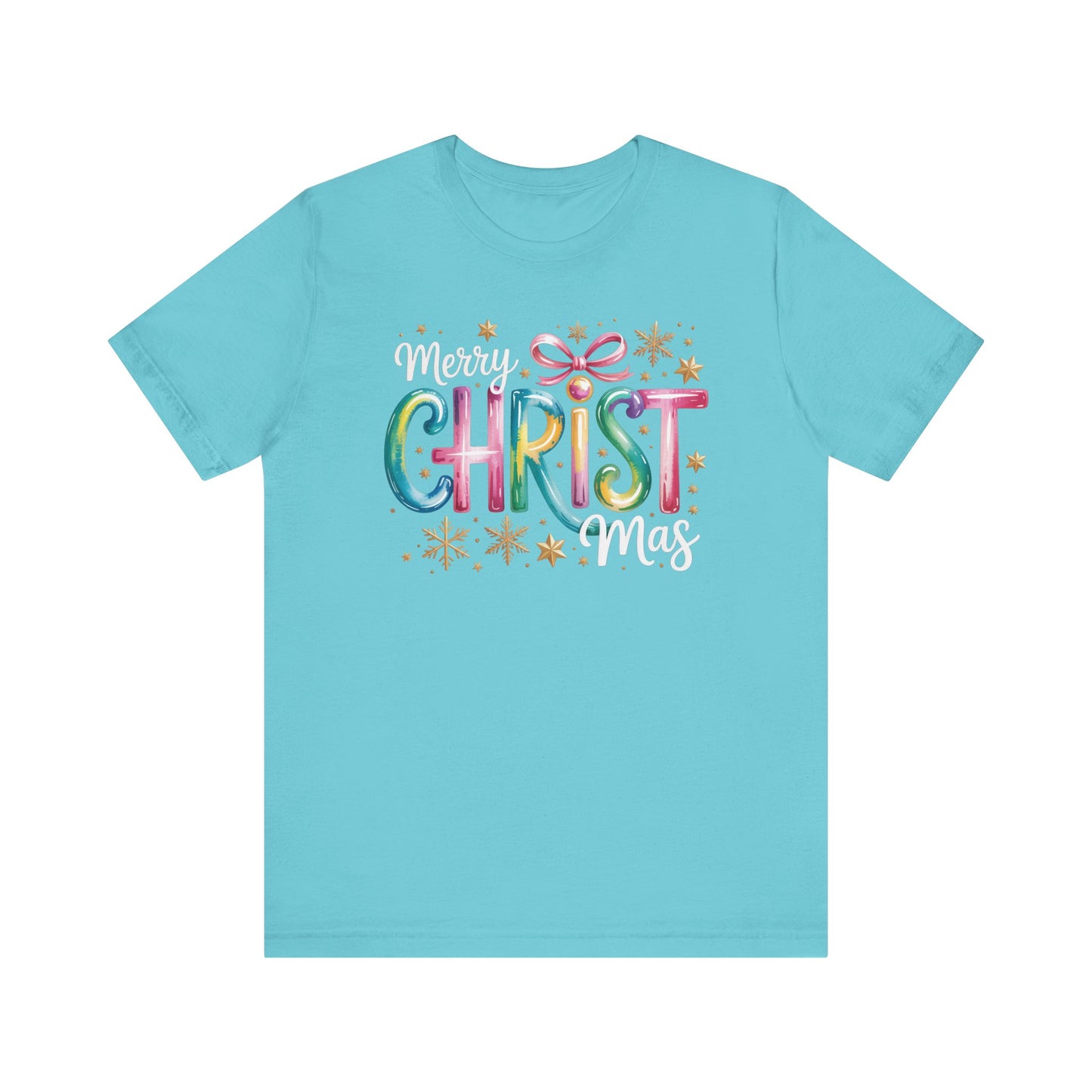 🎄✨ Merry Christmas Glow Lettering T-Shirt – Festive & Bright Holiday Style 🎁🌟