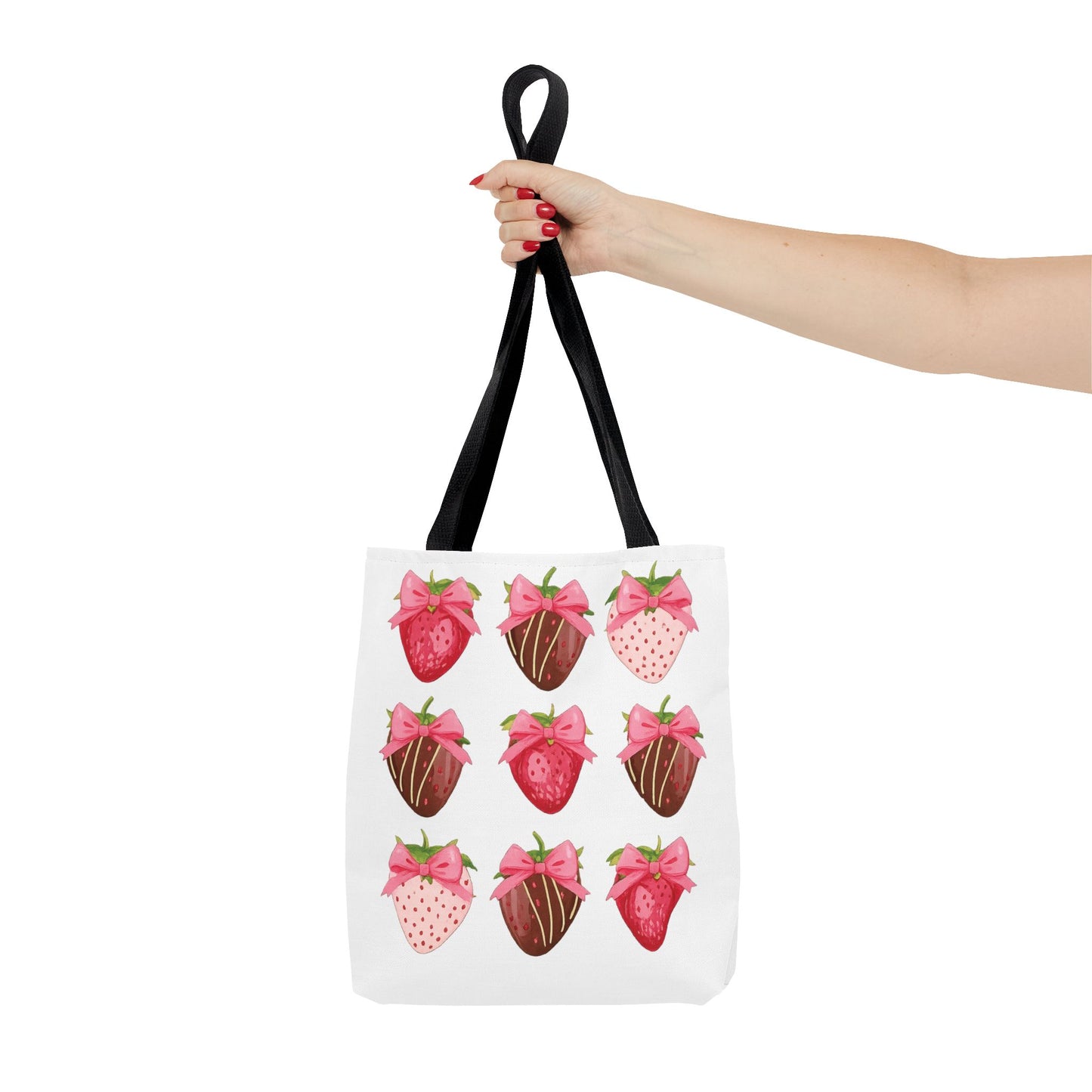 🍓 Chocolate-Covered Strawberry Tote Bag – Sweet, Stylish & Practical 🍫