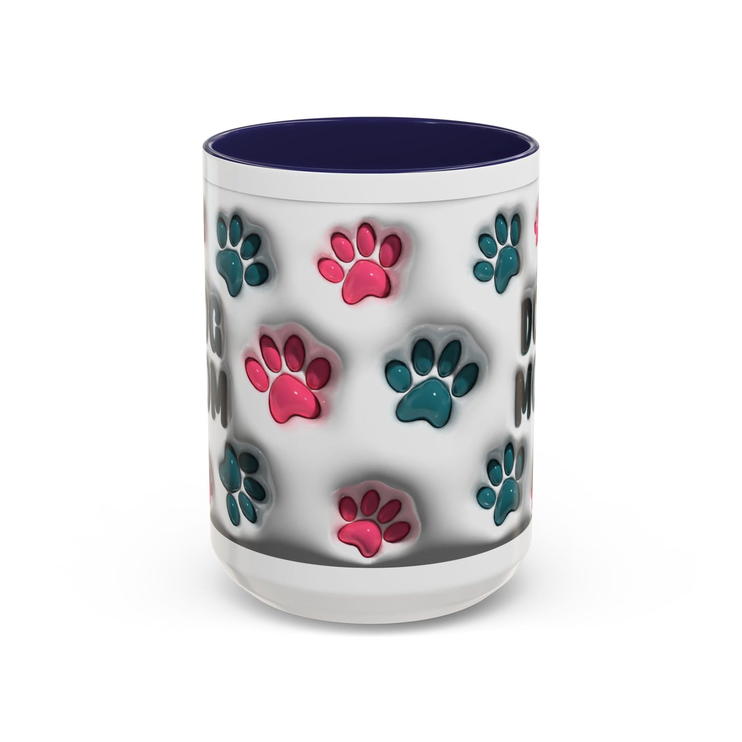 Dog Mom Accent Mug – Colorful Paw Print Cup for Proud Pet Parents
