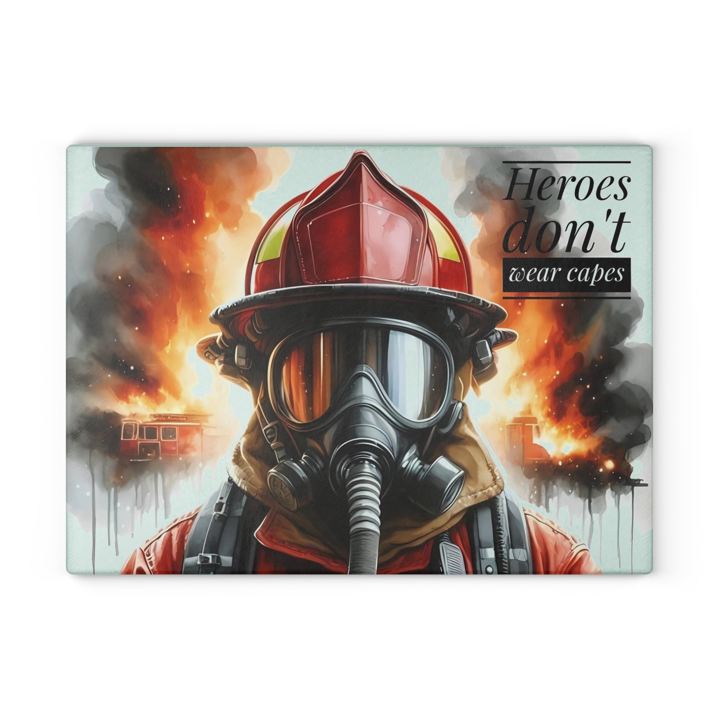 Firefighter Tribute Cutting Board – Heroes Don’t Wear Capes