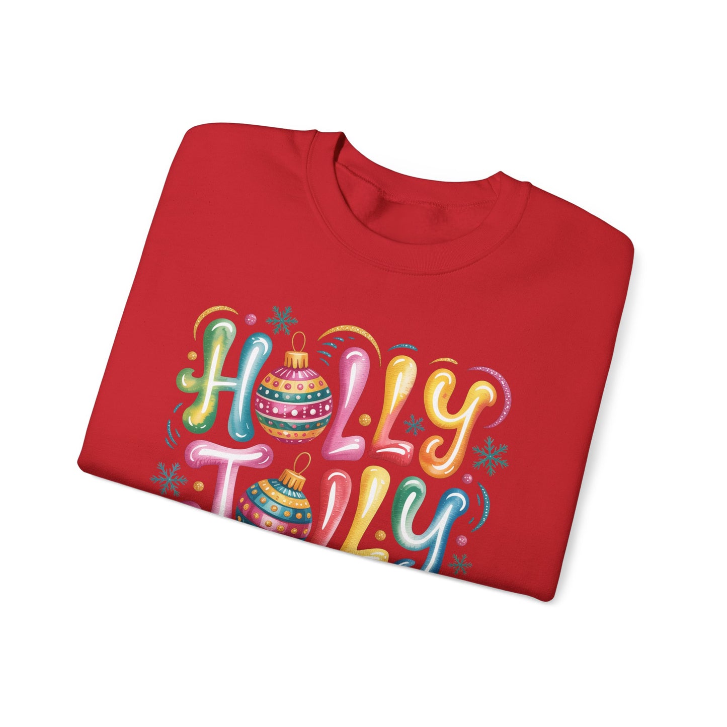 🎄✨ Holly Jolly Rainbow Ornament Christmas Sweatshirt – Festive & Fun Holiday Style 🌈🎁