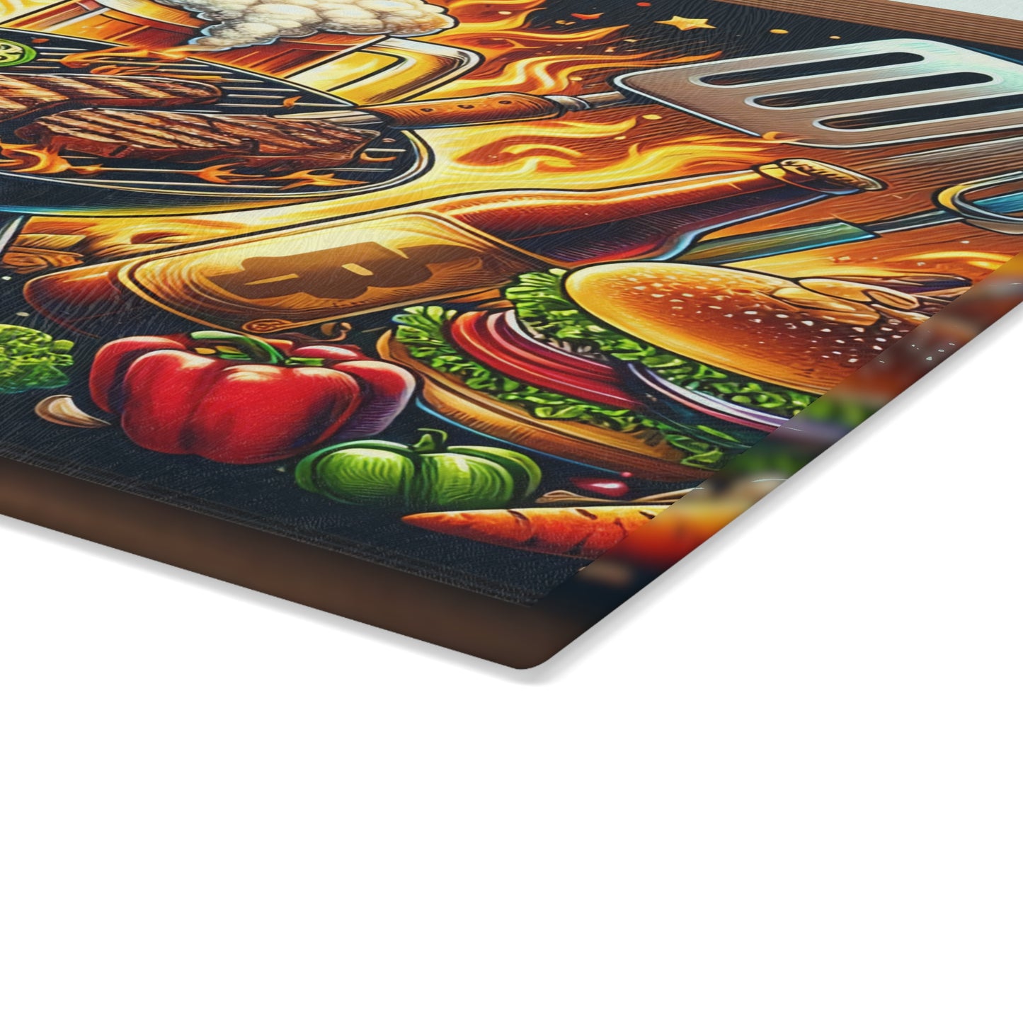 🔥🥩 BBQ Master Cutting Board – Bold Grill Lover’s Kitchen Décor with Flames & Flavor 🍔🍺
