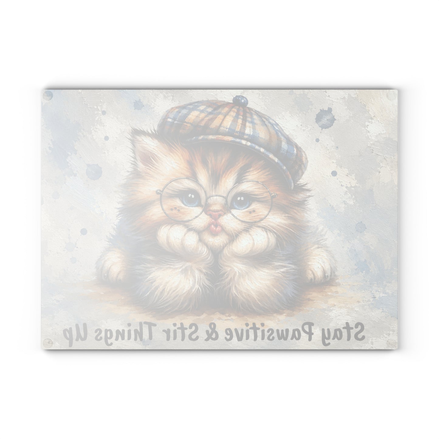 Stay Pawsitive Cat Cutting Board – Whiskered Wisdom & Cozy Kitchen Charm