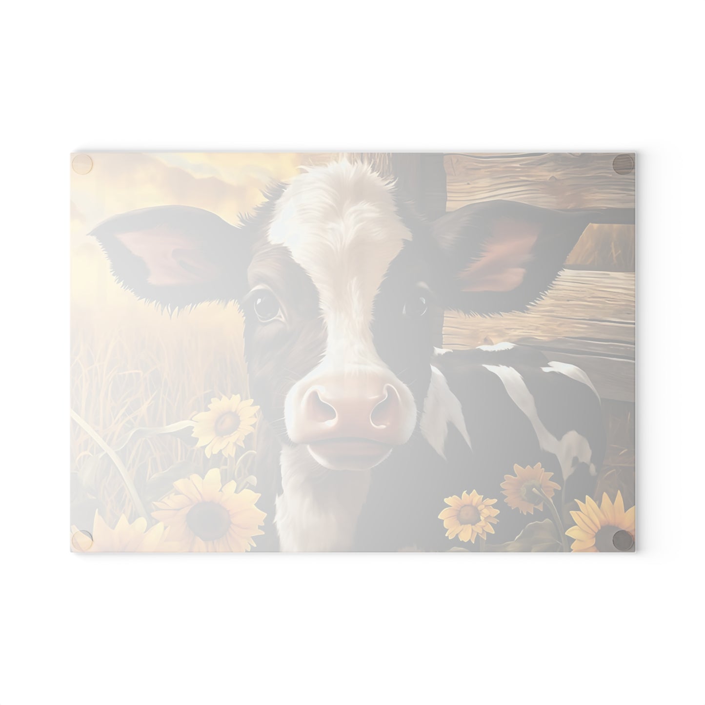 🐮🌻 Sunflower Calf Cutting Board – Rustic Farmhouse Beauty for Your Kitchen 🌾☀️