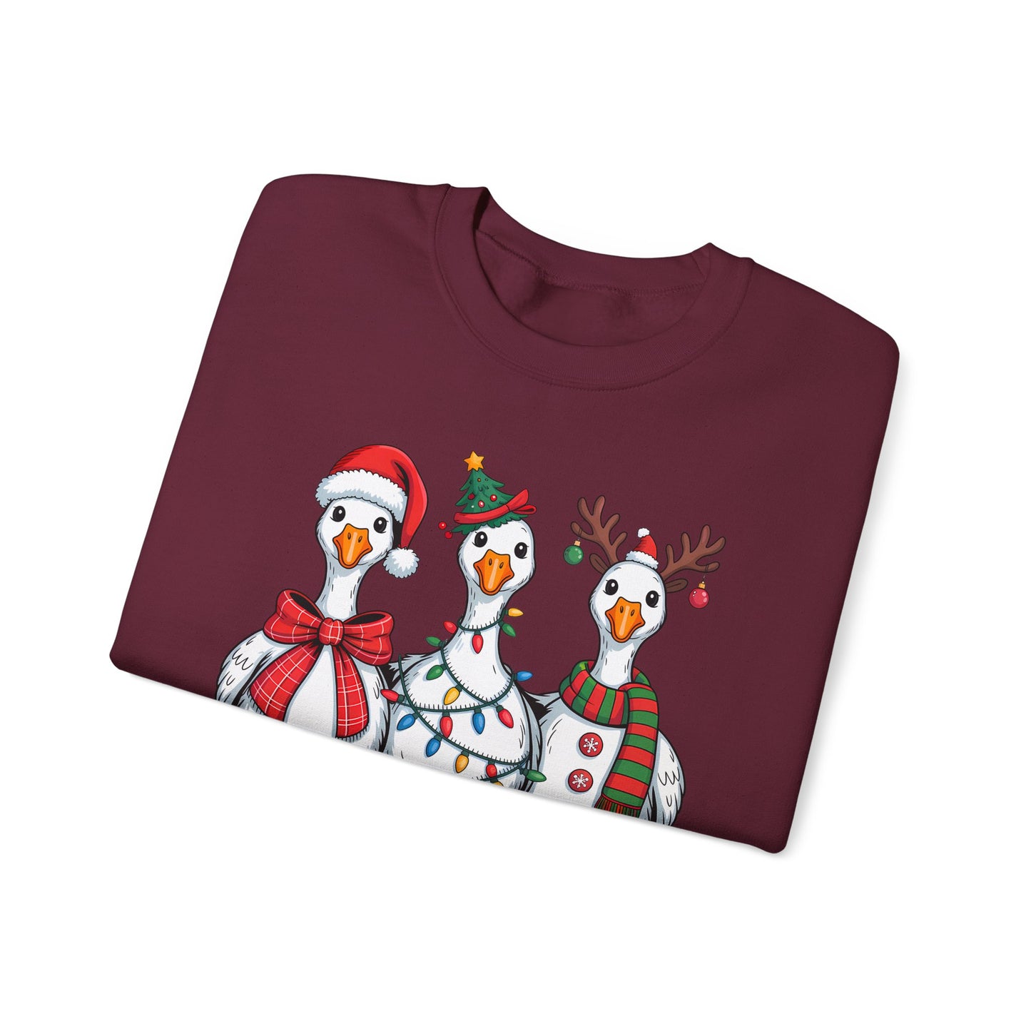 🪿🎄 Festive Goose Trio Sweatshirt – Whimsical Holiday Cheer in Cozy Style