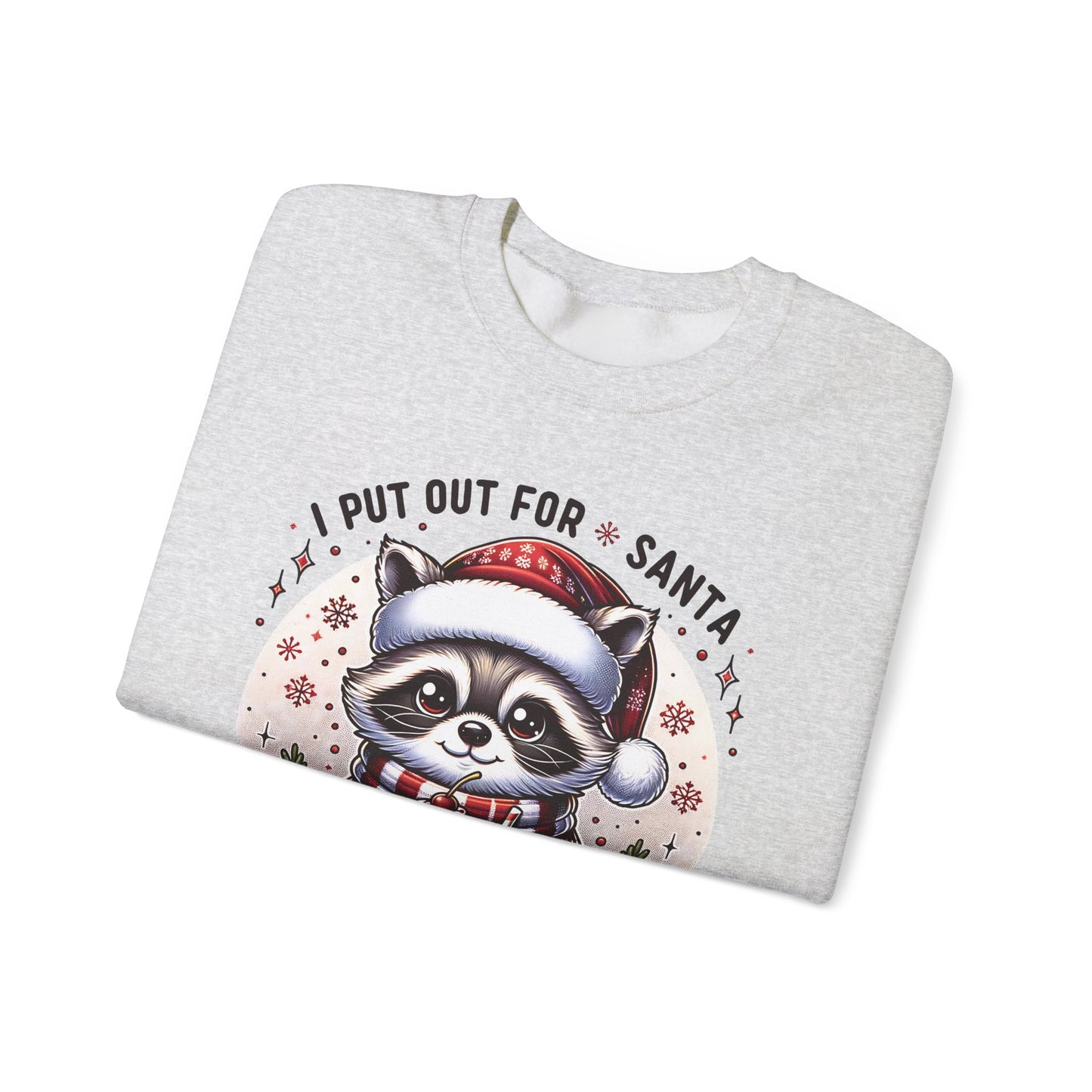 🎄🦝 “Naughty Raccoon Cocoa” Christmas Crewneck – Cute, Cozy & A Little Cheeky