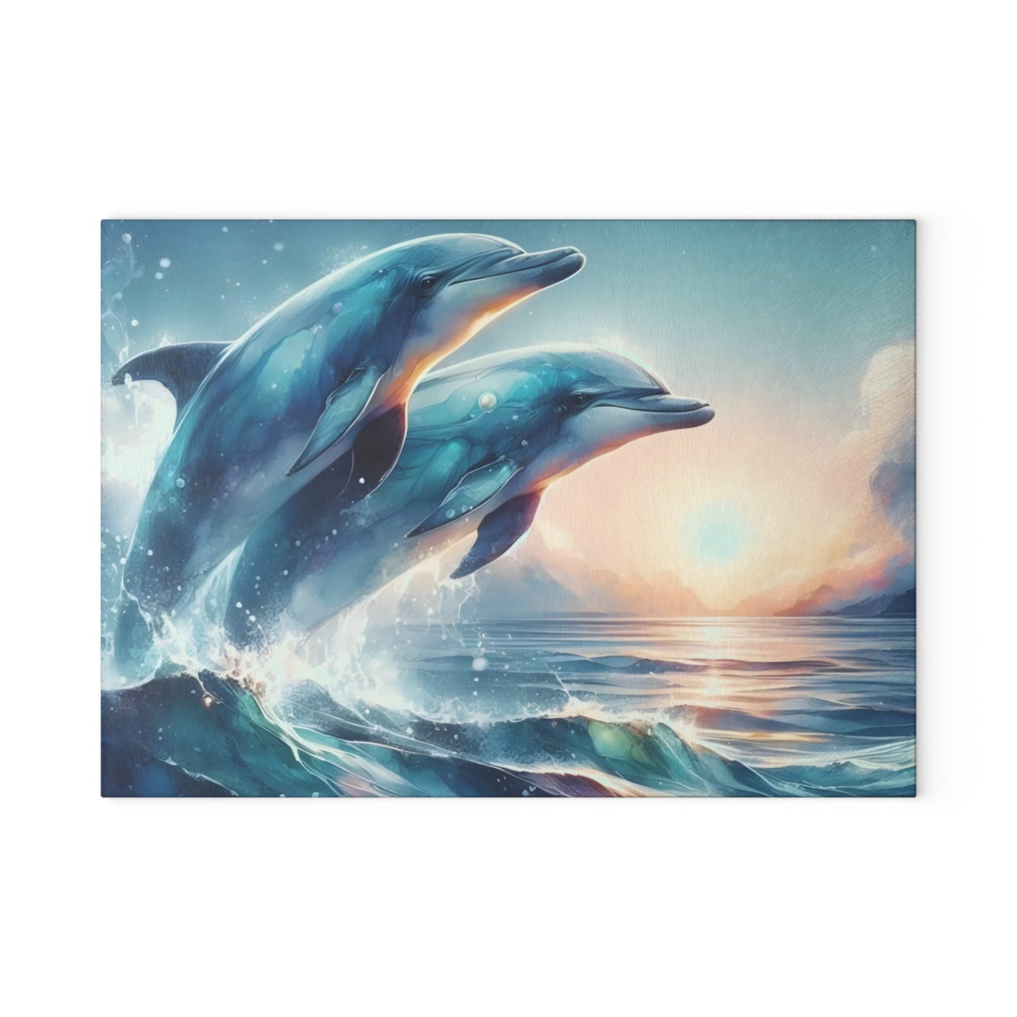 🌊🐬 Sunlit Ocean Dolphins Cutting Board – Serenity Meets Coastal Elegance 🐬🌊