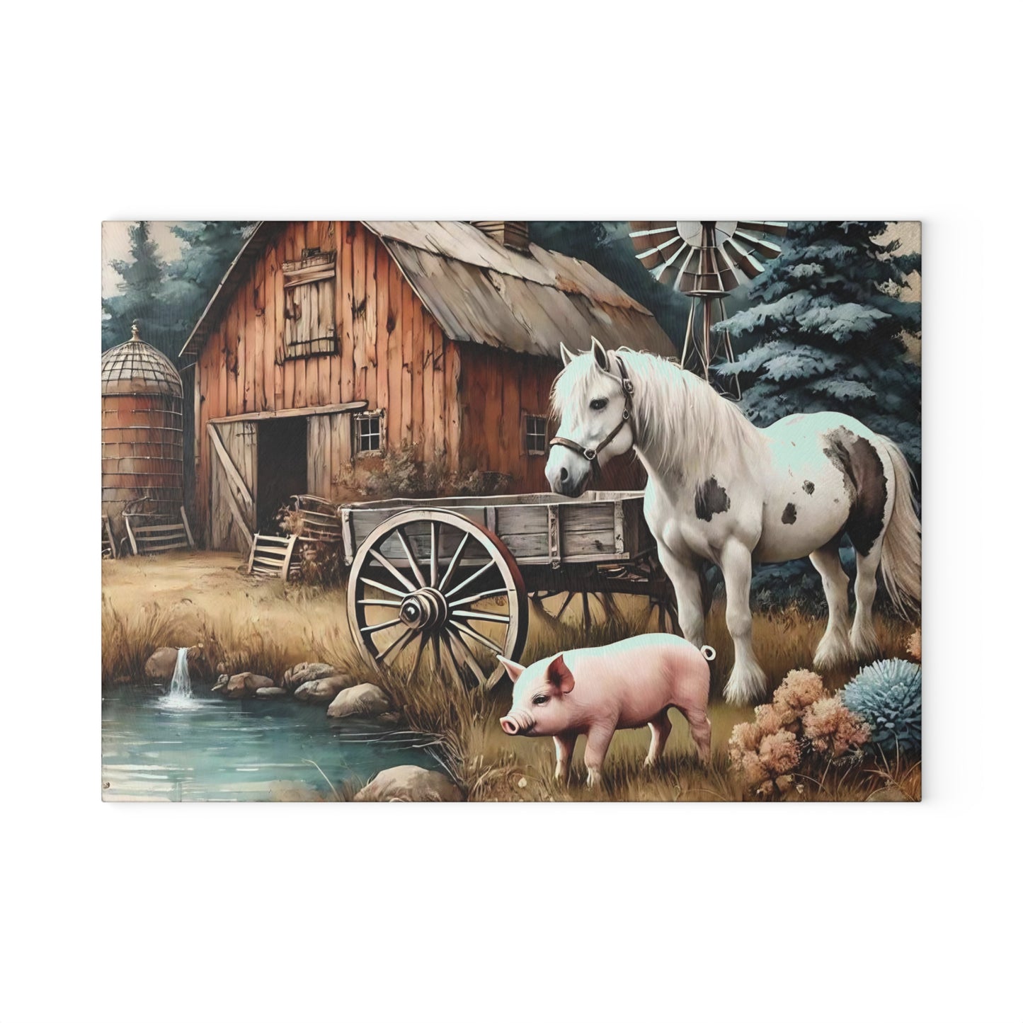 Farmhouse cutting board, Tempered Glass Cutting Board, Charcuterie Board, Chopping Board, Housewarming Gift, Custom cutting board