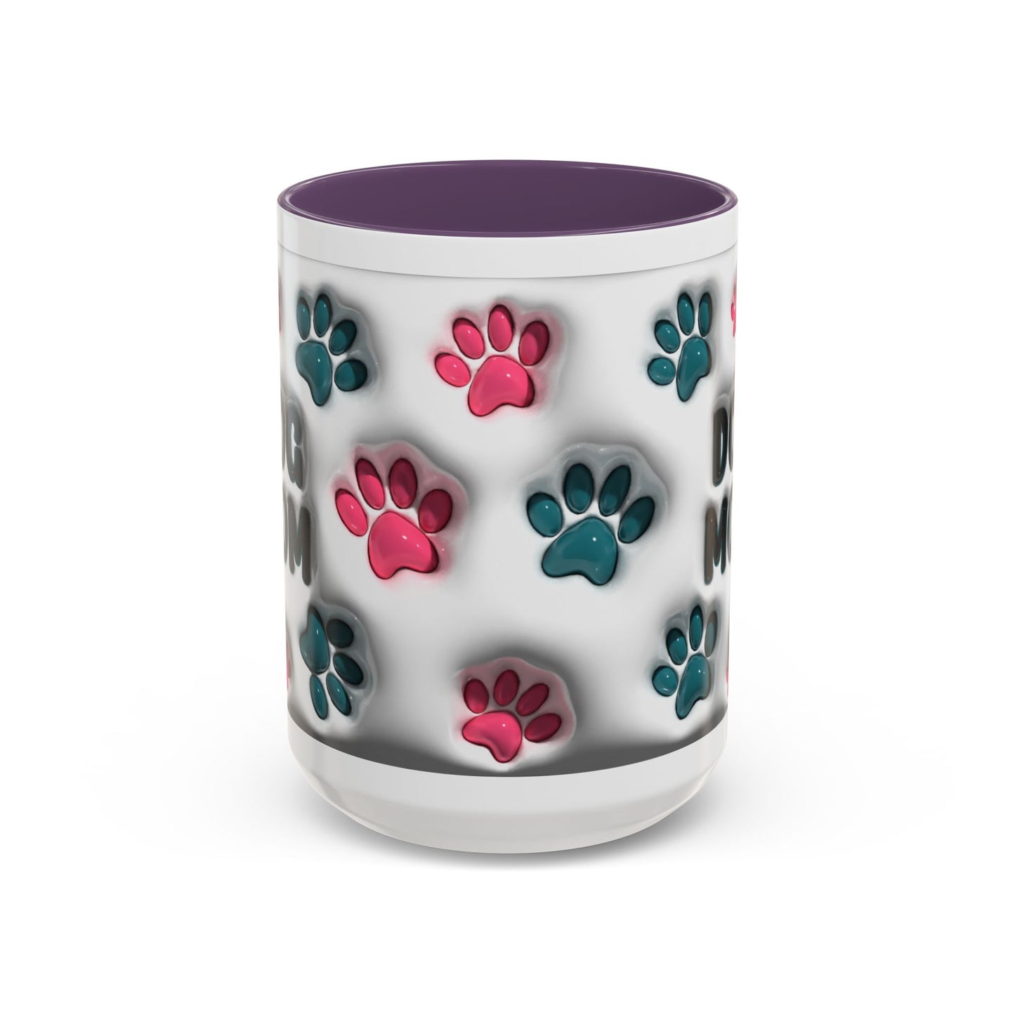 Dog Mom Accent Mug – Colorful Paw Print Cup for Proud Pet Parents