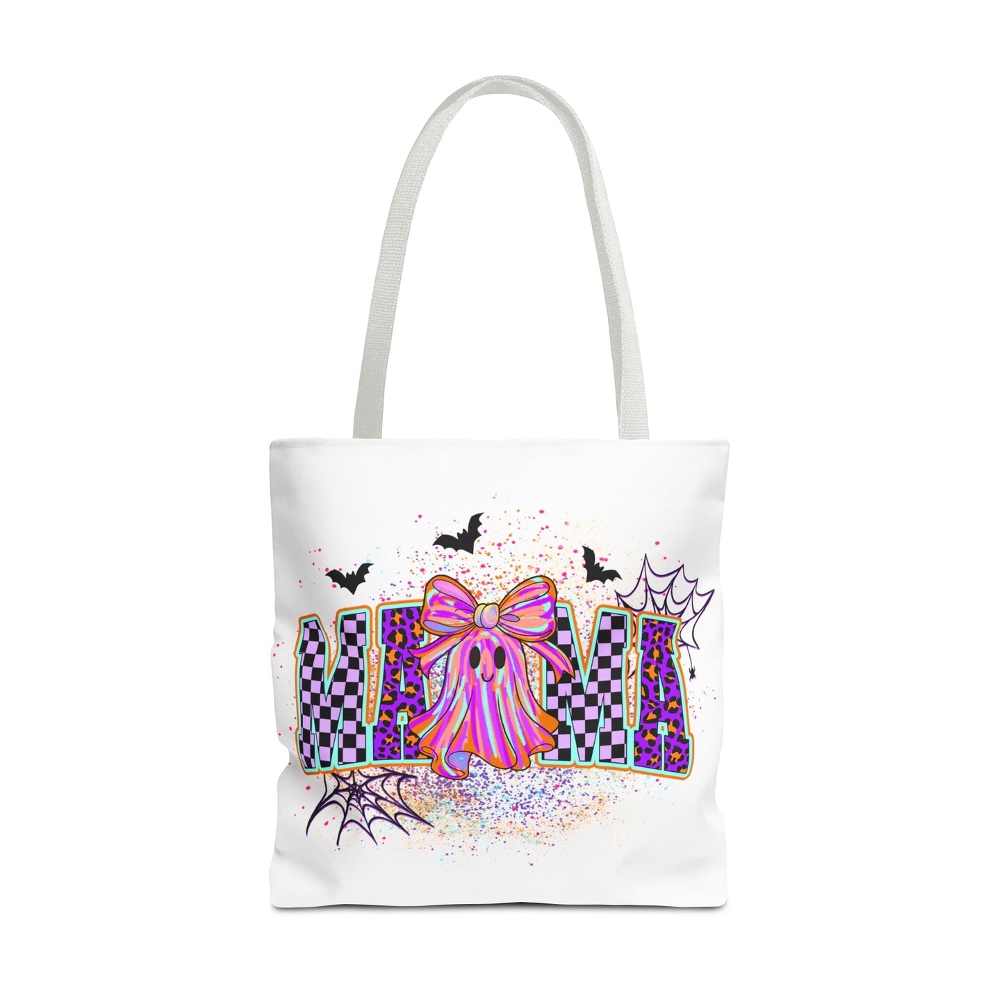 🎃 Colorful Mama Ghost Halloween Tote Bag – Spooky Fun with a Pop of Color 👻👜