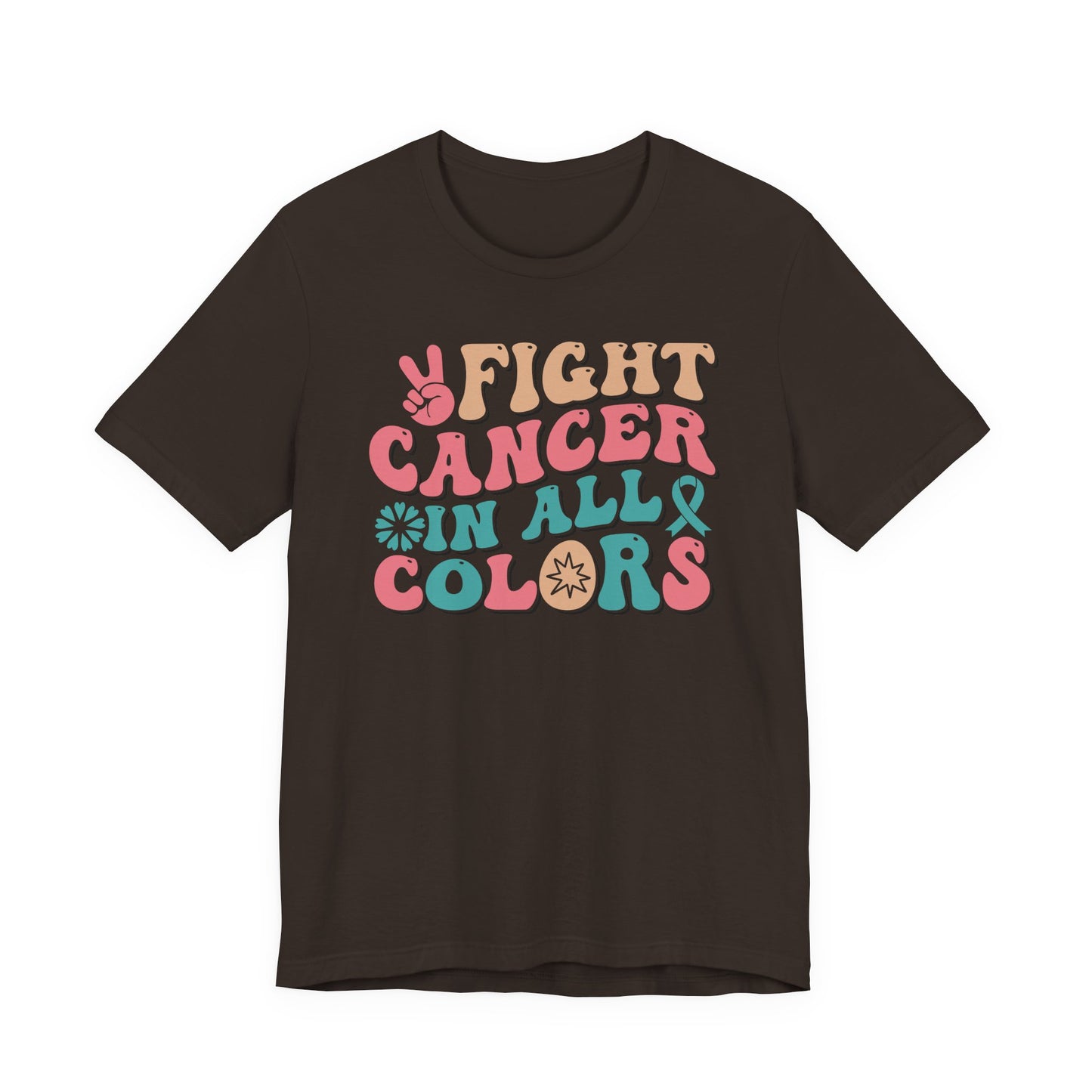 🌈✊ Fight Cancer in All Colors T-Shirt – Bold Retro Awareness Tee for Every Ribbon 🎗️