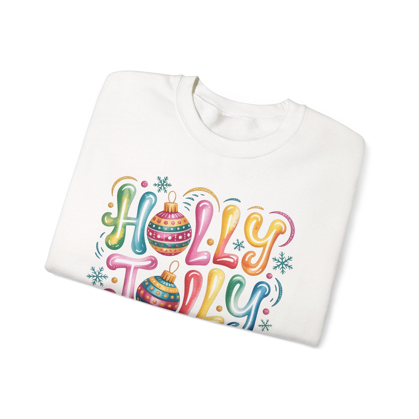 🎄✨ Holly Jolly Rainbow Ornament Christmas Sweatshirt – Festive & Fun Holiday Style 🌈🎁