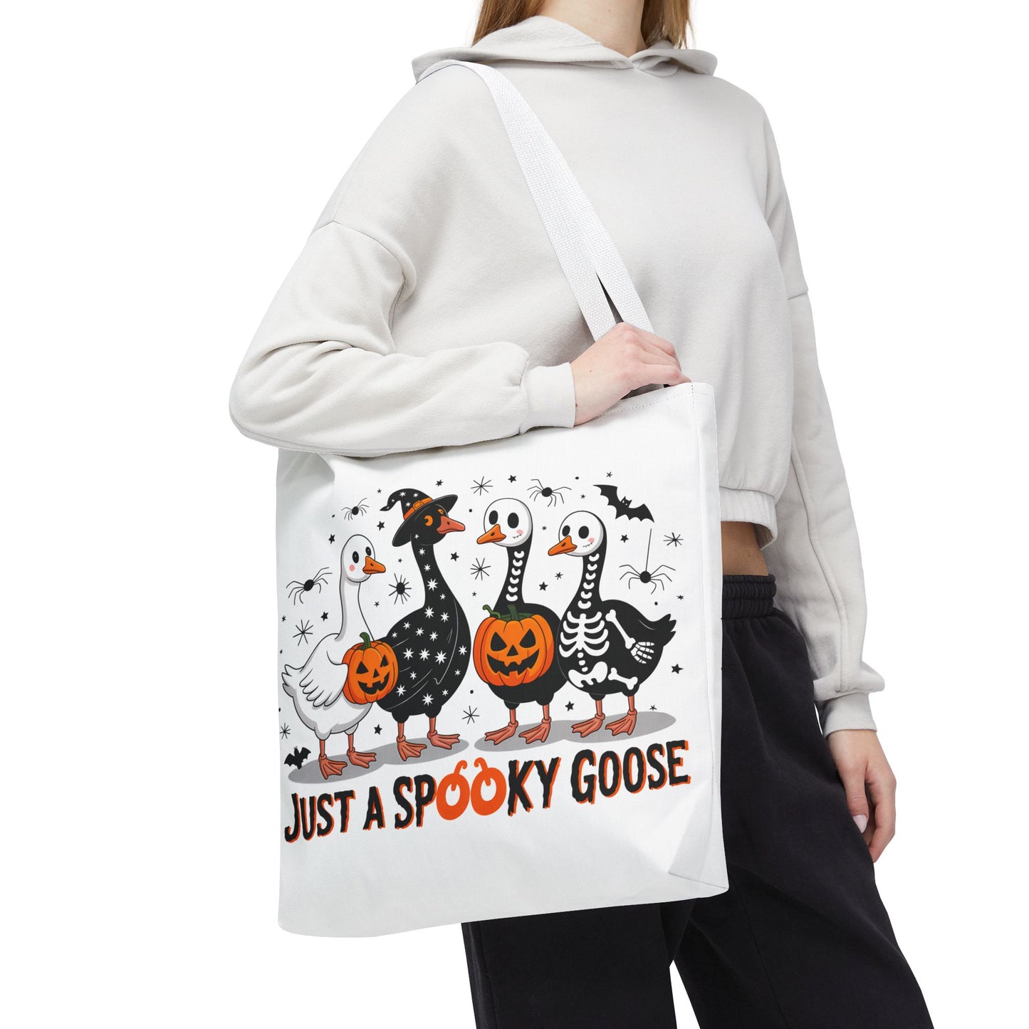🦢 Just a Spooky Goose Tote Bag – Honkin’ Into Halloween 🎃👻