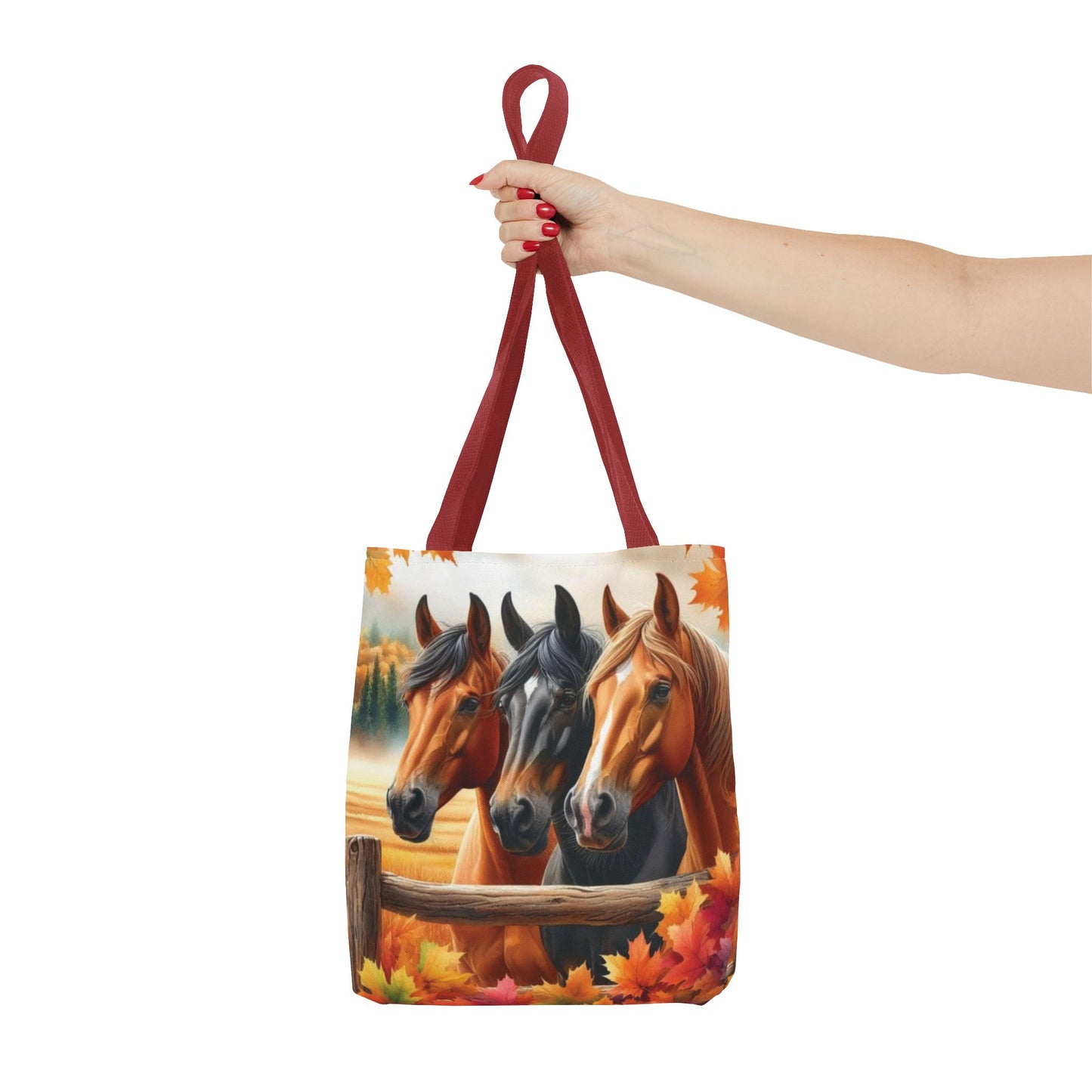 🐴 Autumn Horse Trio Tote Bag – Rustic, Stylish & Practical 🍂
